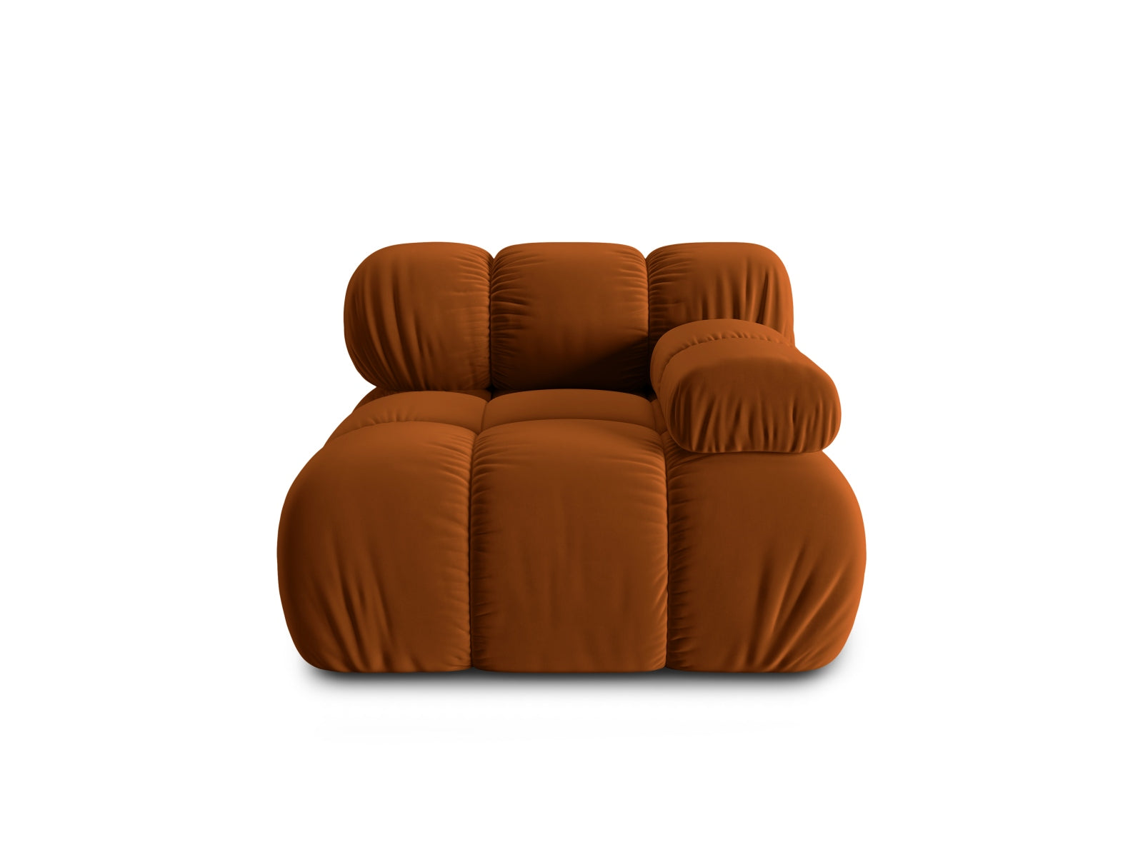 Bellis Velour Modul rechts 1 Sitzer in Terracotta präsentiert im Onlineshop von KAQTU Design AG. Modulares Sofa ist von Micadoni