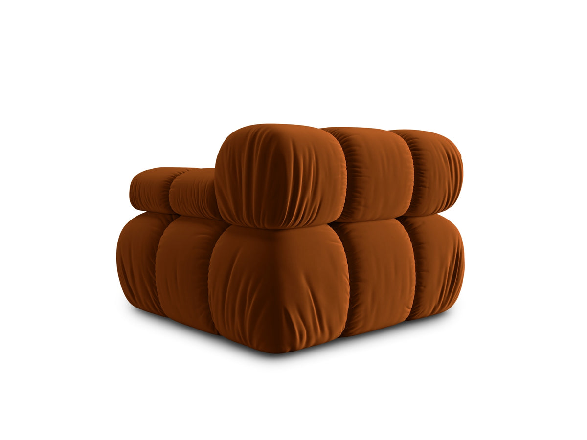 Bellis Velour Modul rechts 1 Sitzer in Terracotta-Bluvel präsentiert im Onlineshop von KAQTU Design AG. Modulares Sofa ist von Micadoni