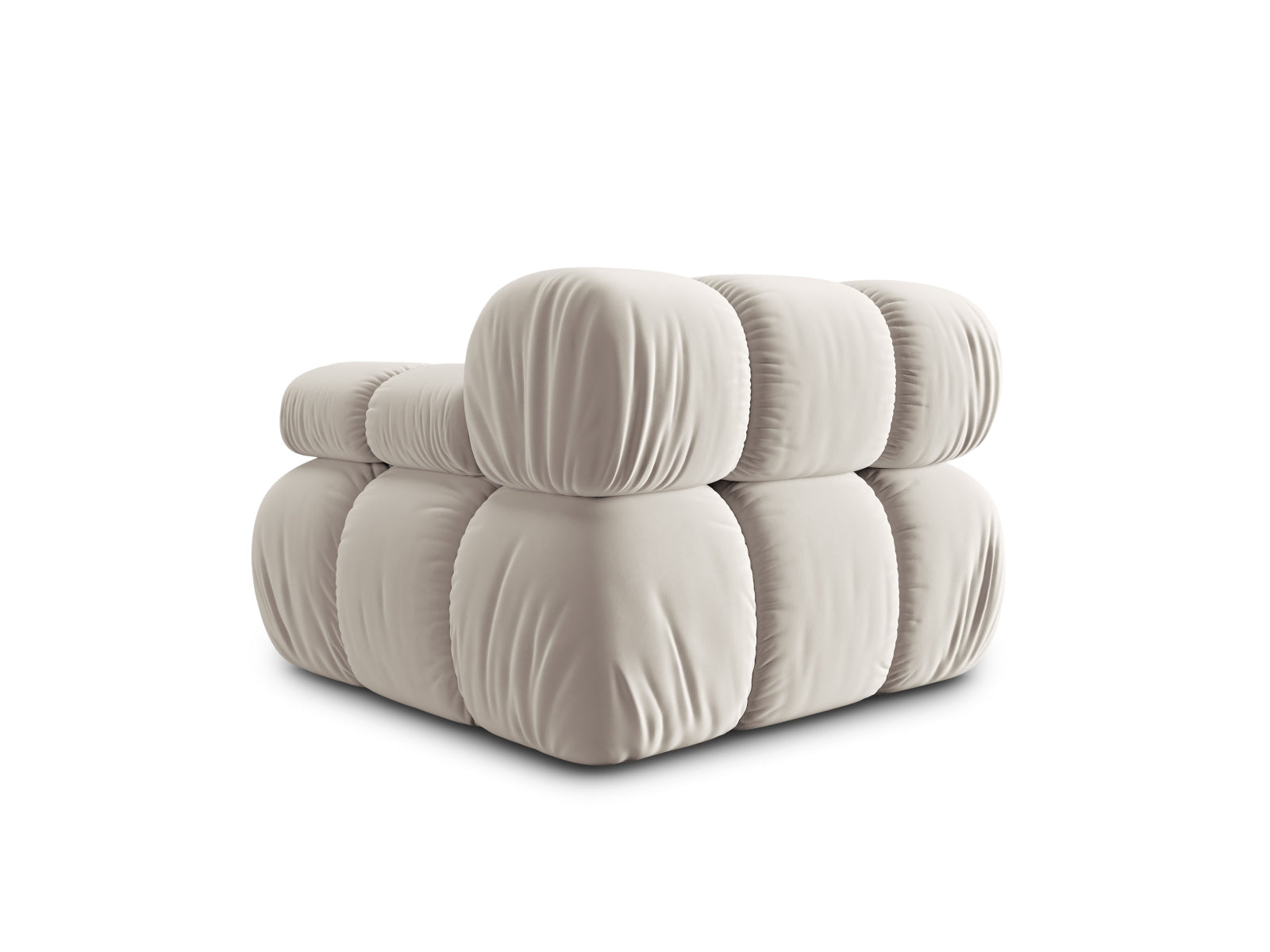 Stylisches Bellis Velour Modul rechts 1 Sitzer in edlem Dunkelbeige, perfekt für gemütliche Wohnräume und zeitgemäße Designs.