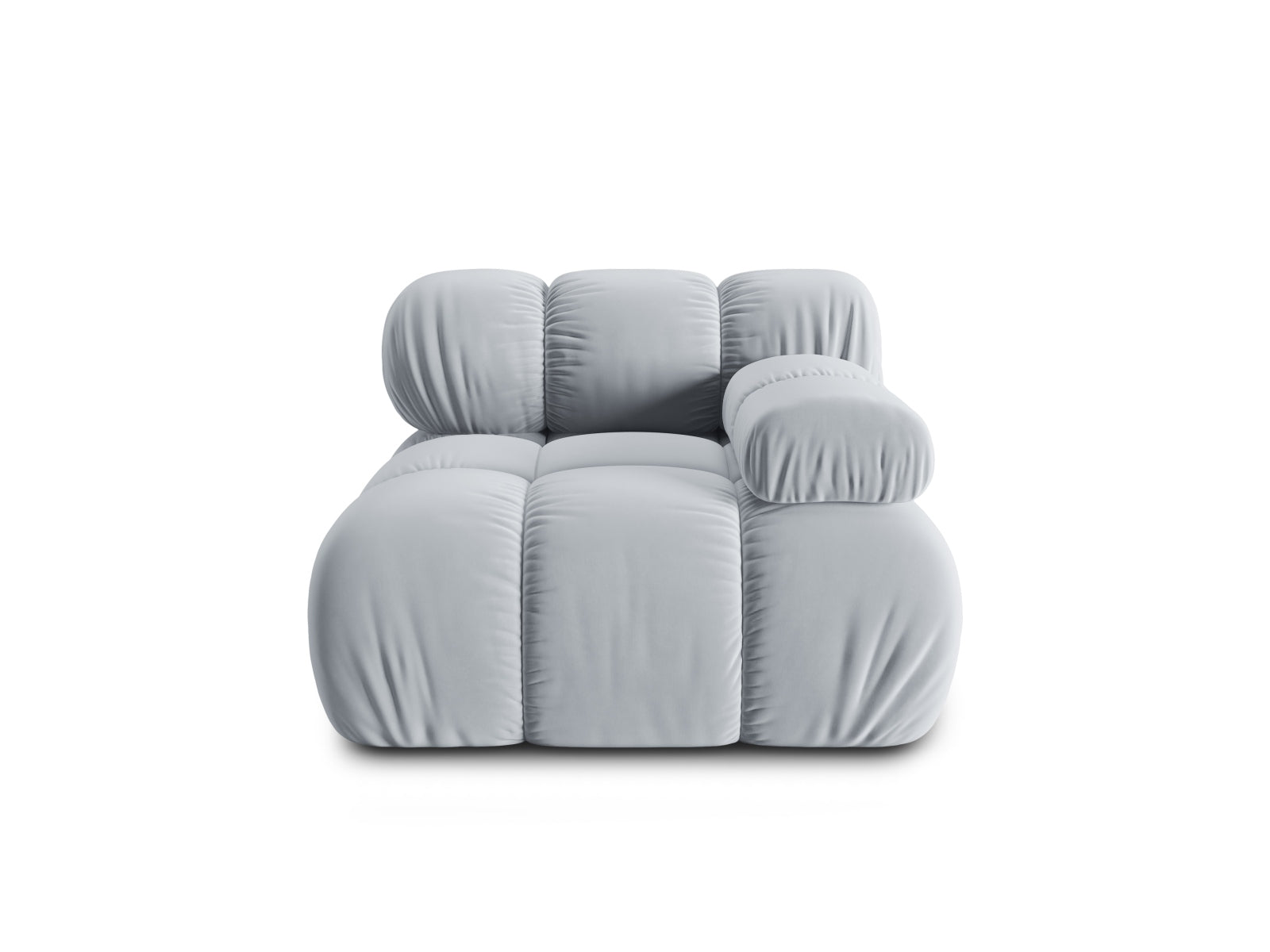 Bellis Velour Modul rechts 1 Sitzer in Light Blue präsentiert im Onlineshop von KAQTU Design AG. Modulares Sofa ist von Micadoni