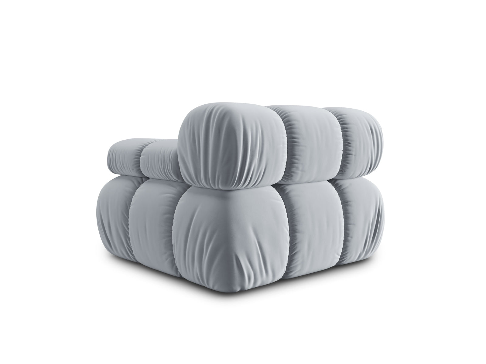Stylisches Bellis Velour Modul rechts 1 Sitzer in zartem Hellblau, perfekt für moderne Wohnkonzepte und gemütliche Entspannung.