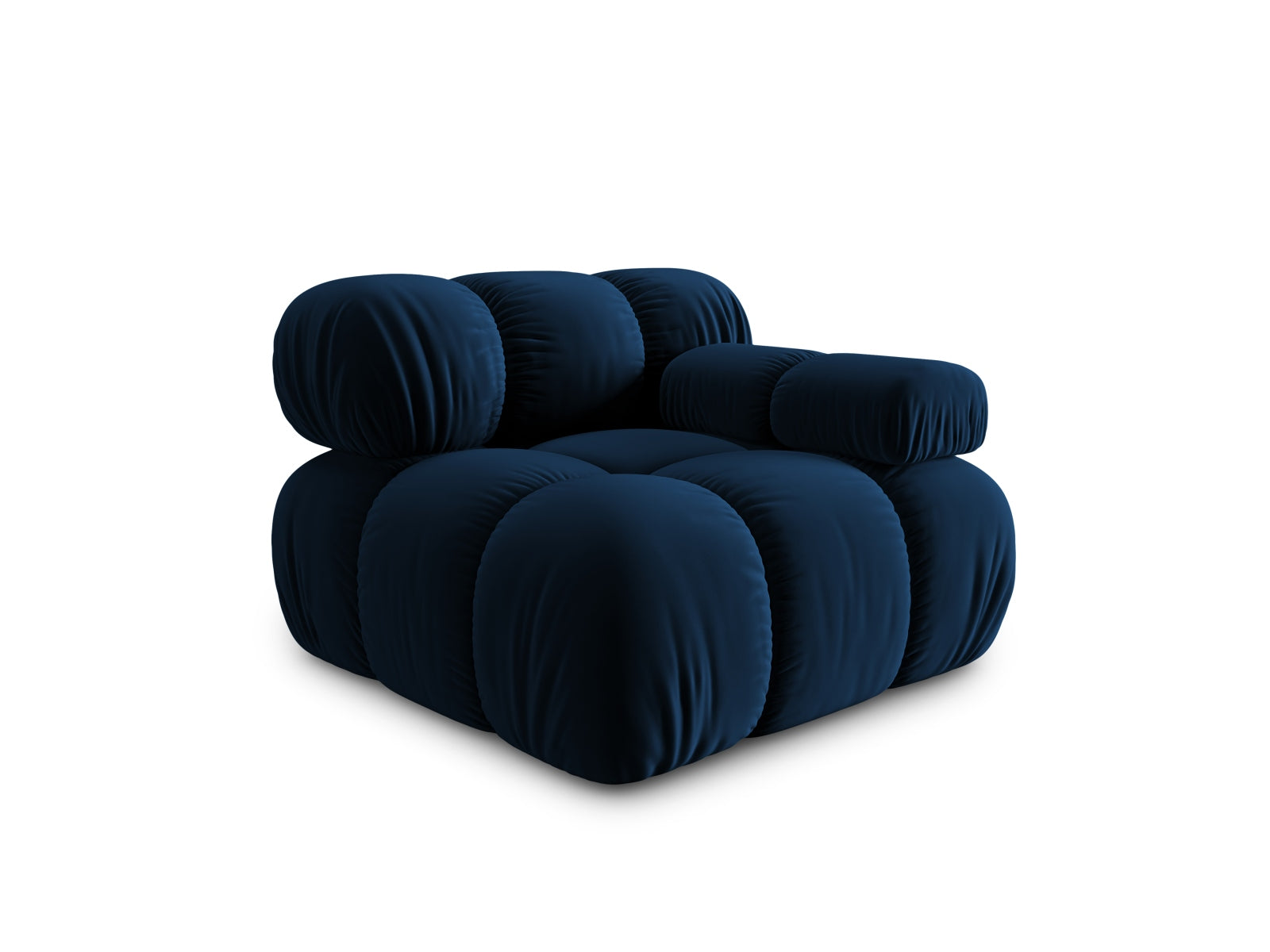 Rechtsseitiges Bellis Velour Modul 1 Sitzer in Royal Blue, perfekt für moderne Wohnkonzepte und individuelle Sofa-Arrangements.