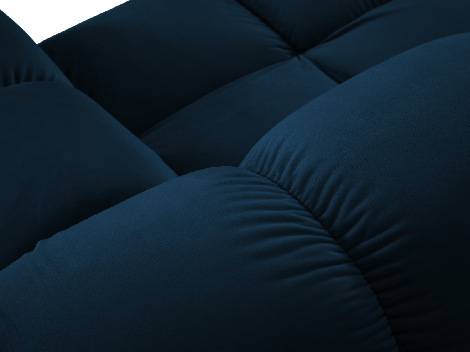 Elegantes Bellis Velour Modul 1 Sitzer in Royal Blue, ideal für stilvolle Wohnräume und flexible Gestaltungsmöglichkeiten.