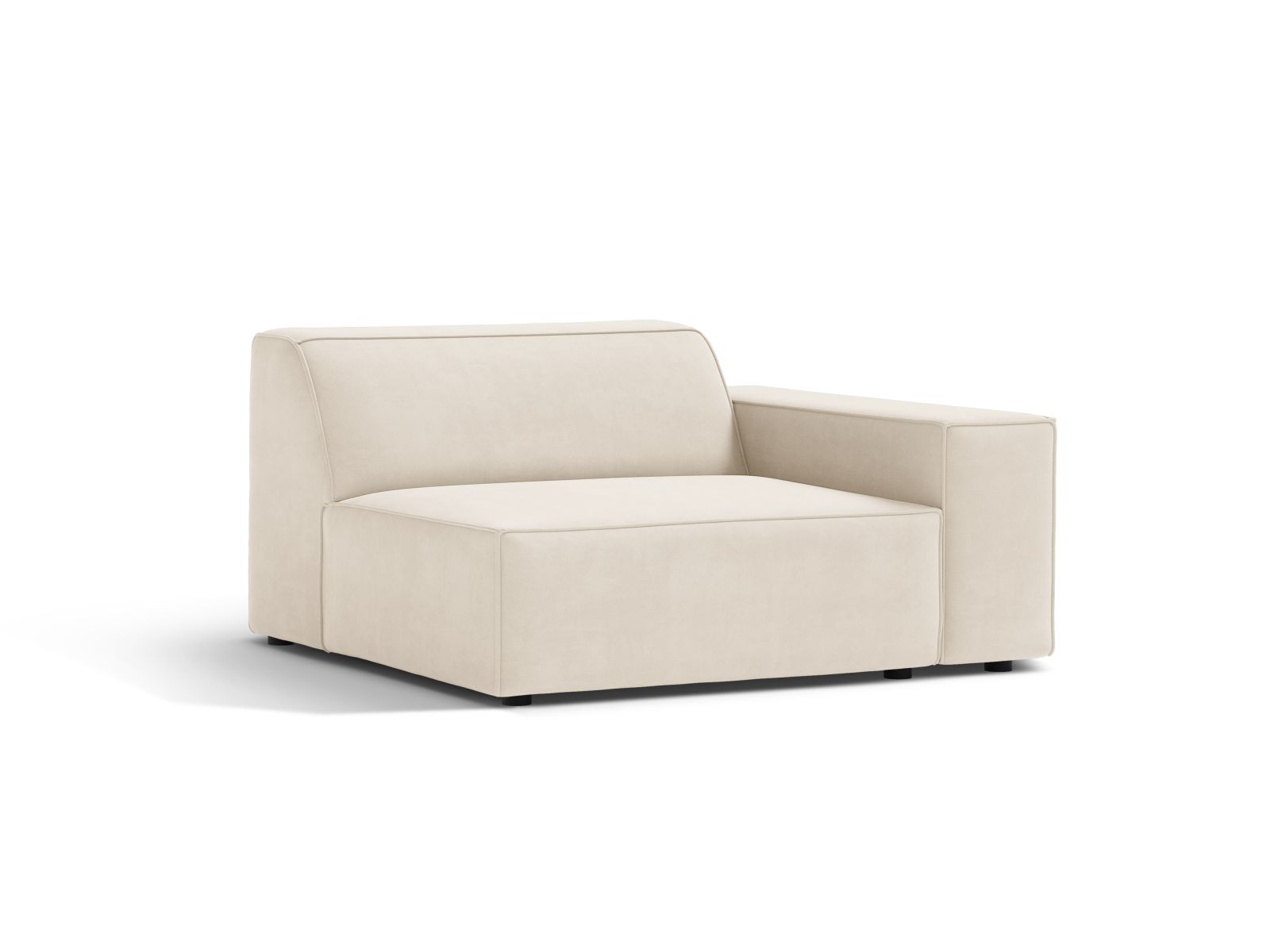 Elegantes, beiges 1-Sitzer Modul Rechts Jodie von Micadoni, ideal für moderne Wohnräume. Bietet hohen Komfort und flexible Gestaltungsmöglichkeiten.