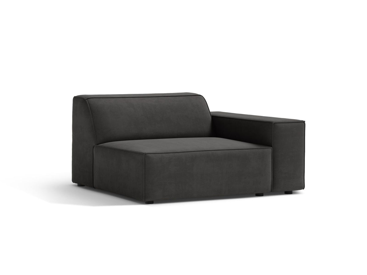 1-Sitzer Modul Rechts Jodie in Grey-Bluvel präsentiert im Onlineshop von KAQTU Design AG. Modulares Sofa ist von Micadoni
