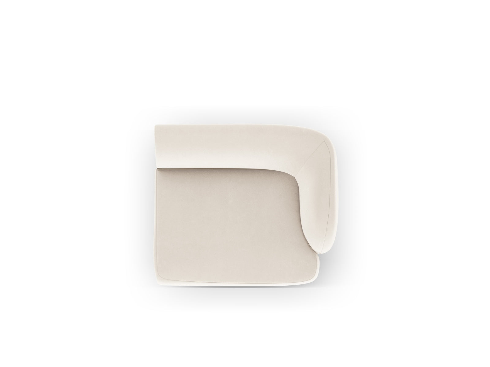 Miley Velour Modul rechts 1 Sitzer in Light Beige präsentiert im Onlineshop von KAQTU Design AG. Modulares Sofa ist von Micadoni