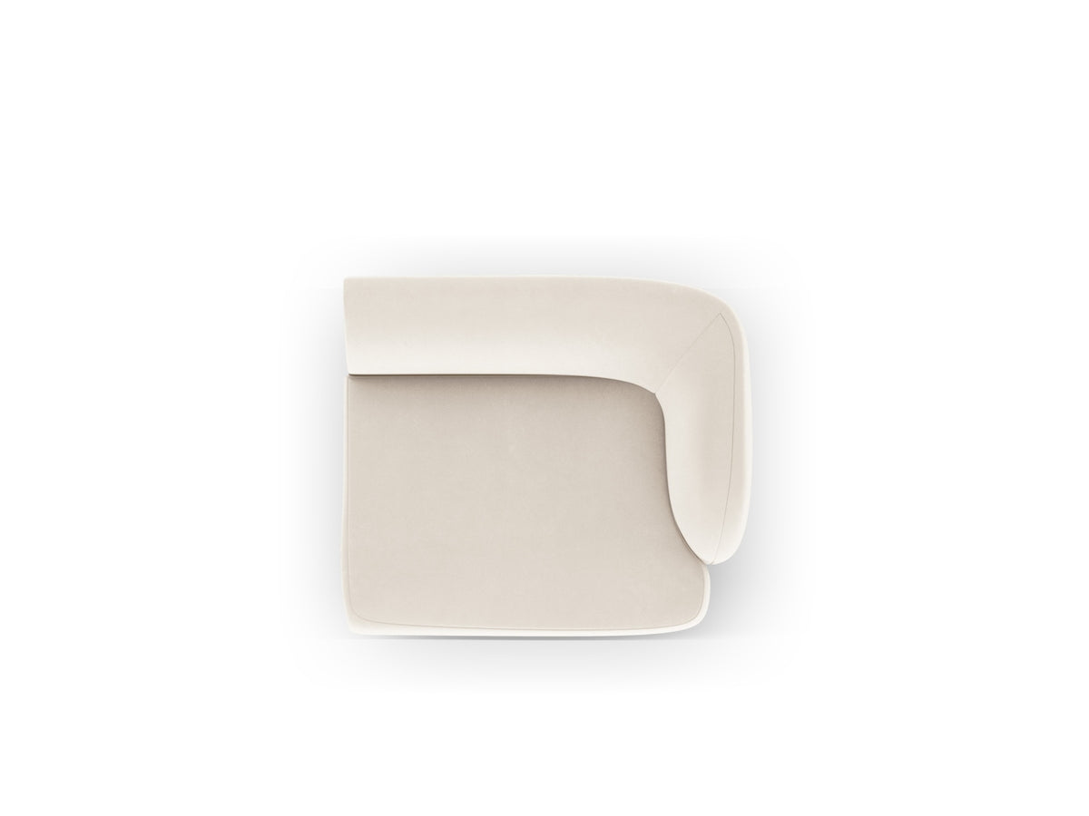 Miley Velour Modul rechts 1 Sitzer in Light Beige-Bluvel präsentiert im Onlineshop von KAQTU Design AG. Modulares Sofa ist von Micadoni