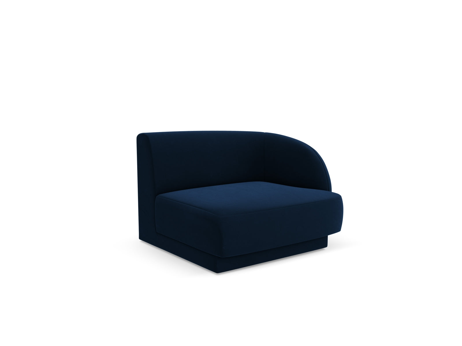 Elegantes Miley Velour Modul rechts 1 Sitzer in Royal Blue, ideal für stilvolle Wohnräume. Teil der vielseitigen Sofa-Kollektion von Micadoni.