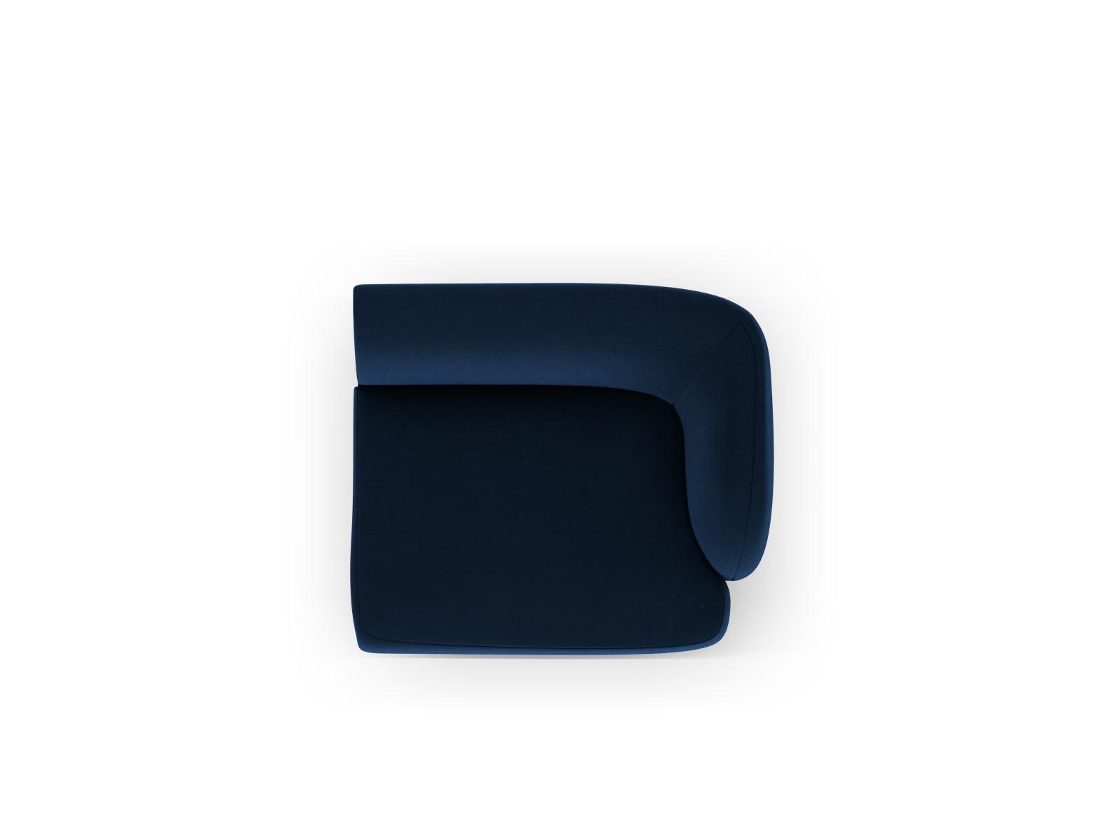 Elegantes Miley Velour Modul rechts 1 Sitzer in Royal Blue, ideal für stilvolle Wohnräume und individuelle Einrichtungskonzepte.