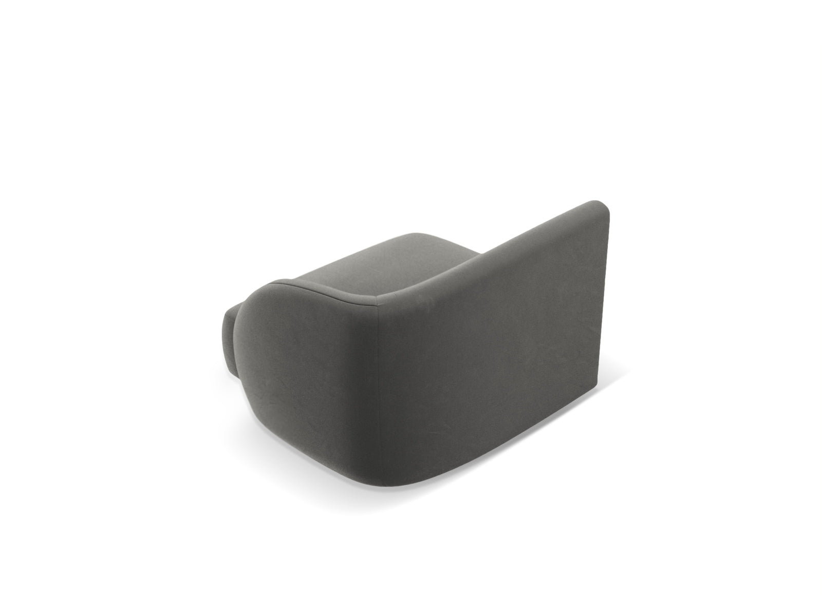 Stylischer 1-Sitzer Miley Velour Modul rechts in zartem Grau-Blau, perfekt für moderne Wohnkonzepte und individuelle Sofa-Arrangements.