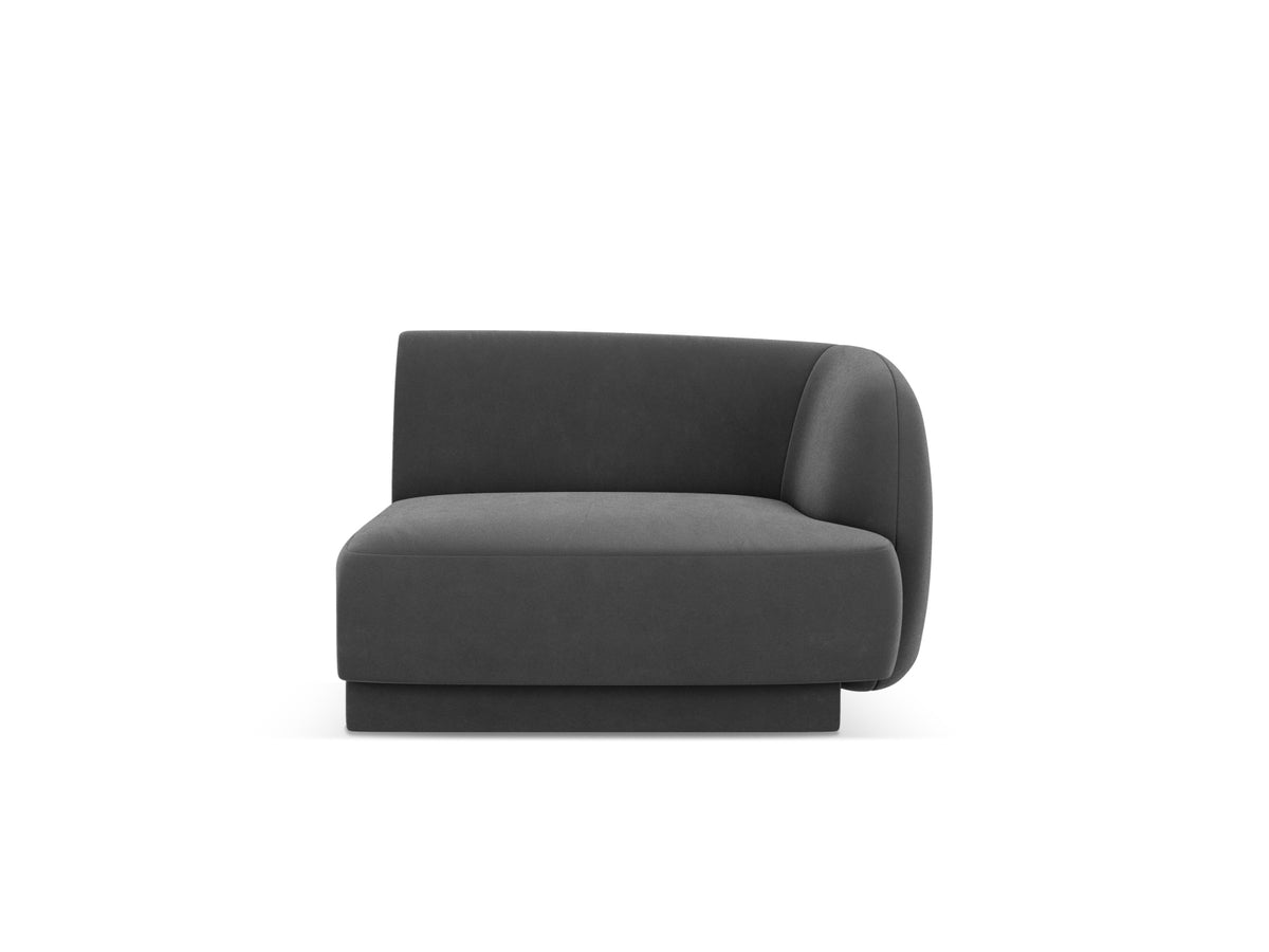 Miley Velour Modul rechts 1 Sitzer in Grey-Bluvel präsentiert im Onlineshop von KAQTU Design AG. Modulares Sofa ist von Micadoni
