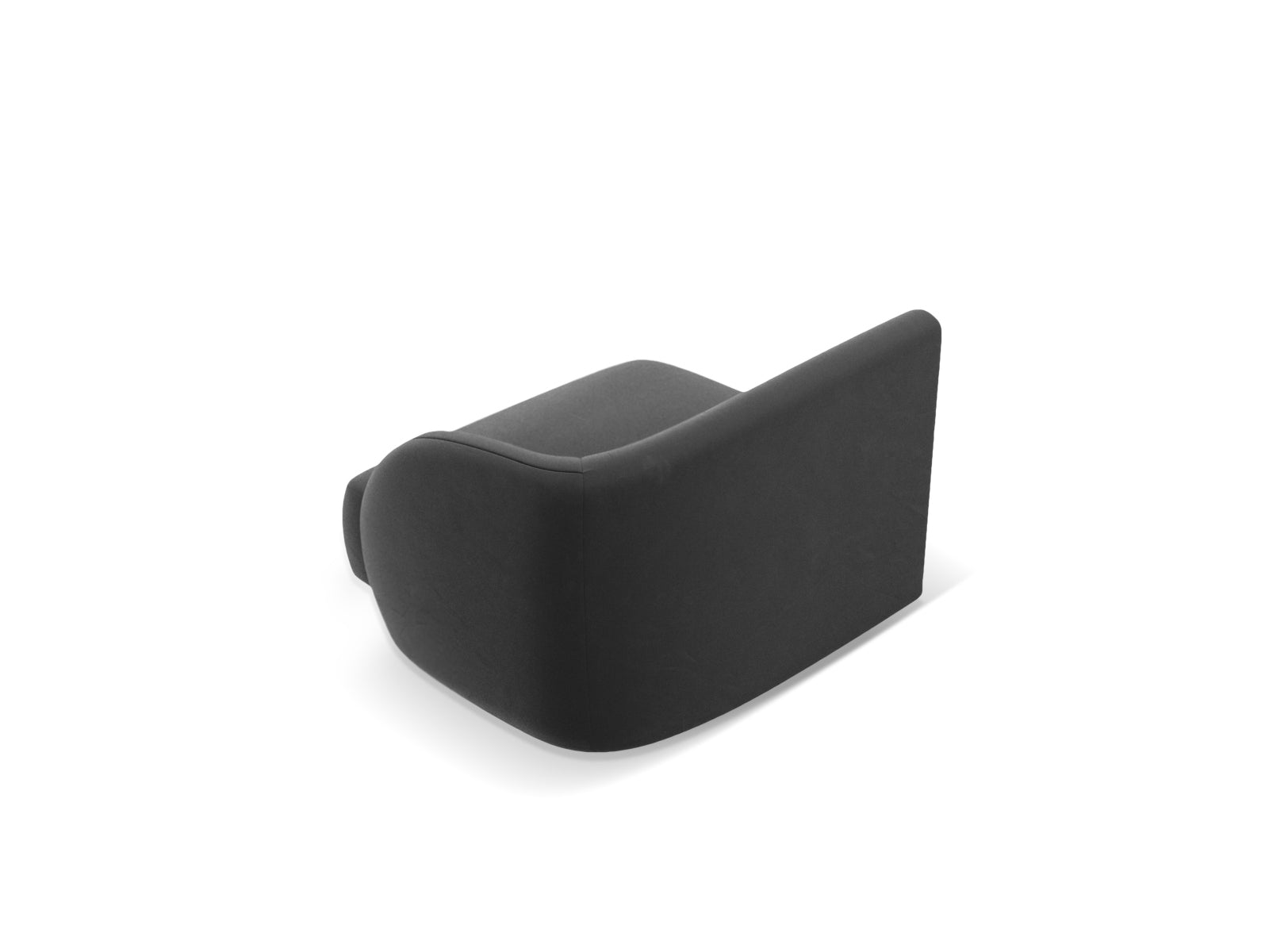 Stylischer 1-Sitzer Miley Velour Modul rechts in edlem Grau-Blau, perfekt für kreative Sofa-Arrangements und zeitgemäße Inneneinrichtungen.