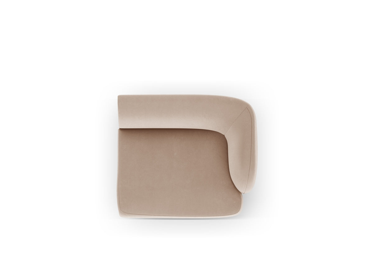 Miley Velour Modul rechts 1 Sitzer in Cappuccino-Bluvel präsentiert im Onlineshop von KAQTU Design AG. Modulares Sofa ist von Micadoni