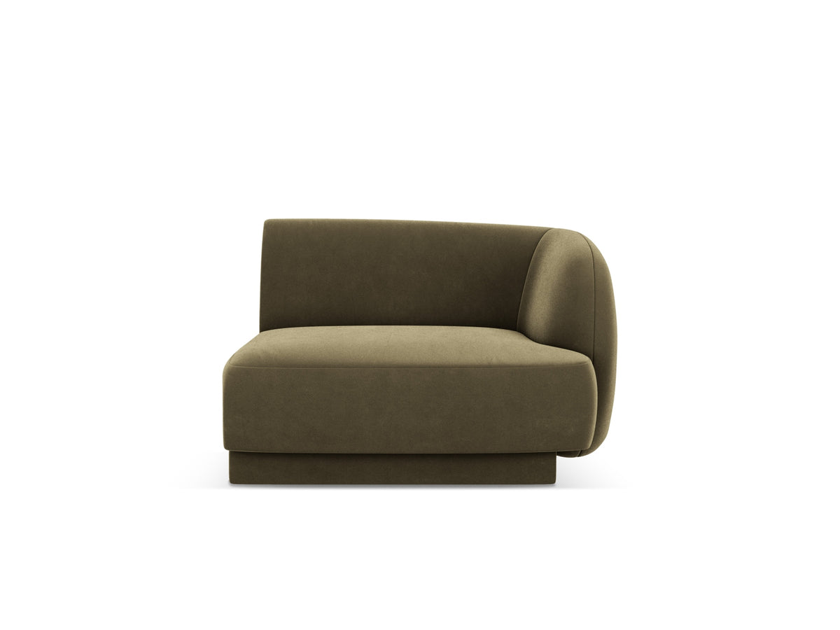 Miley Velour Modul rechts 1 Sitzer in Green-Bluvel präsentiert im Onlineshop von KAQTU Design AG. Modulares Sofa ist von Micadoni