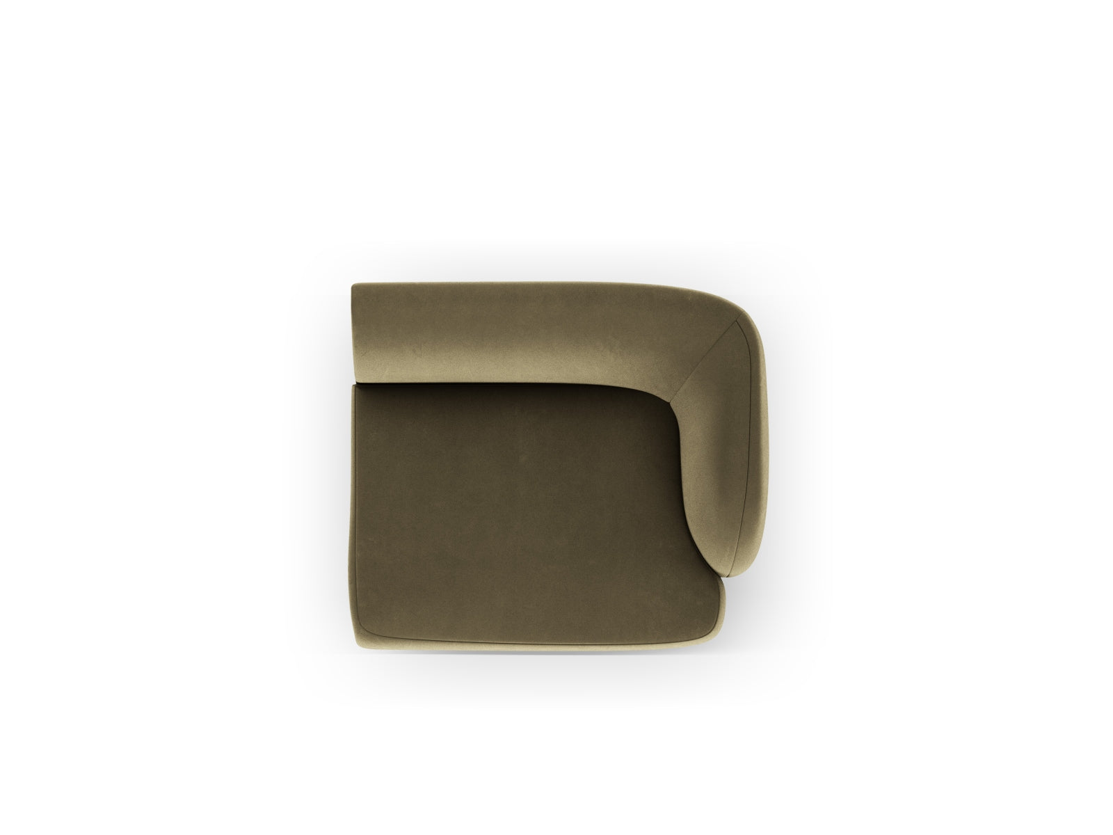 Eleganter 1-Sitzer Miley Velour Modul rechts in ansprechendem Green-Bluvel, ideal für kreative Wohnkonzepte und stilvolle Akzente.