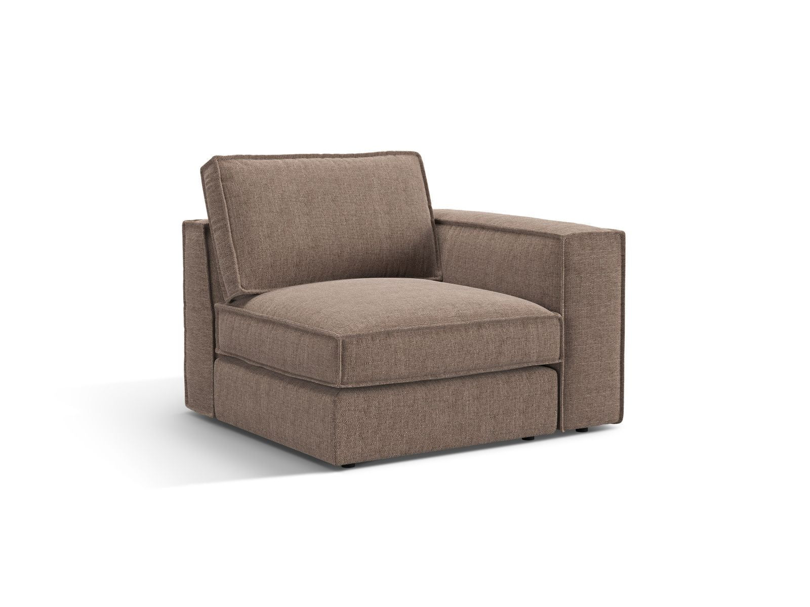 Stylisches 1-Sitzer Modul rechts Pola in ansprechendem Braun, perfekt für kreative Sofa-Kombinationen und zeitgemäße Einrichtungskonzepte.