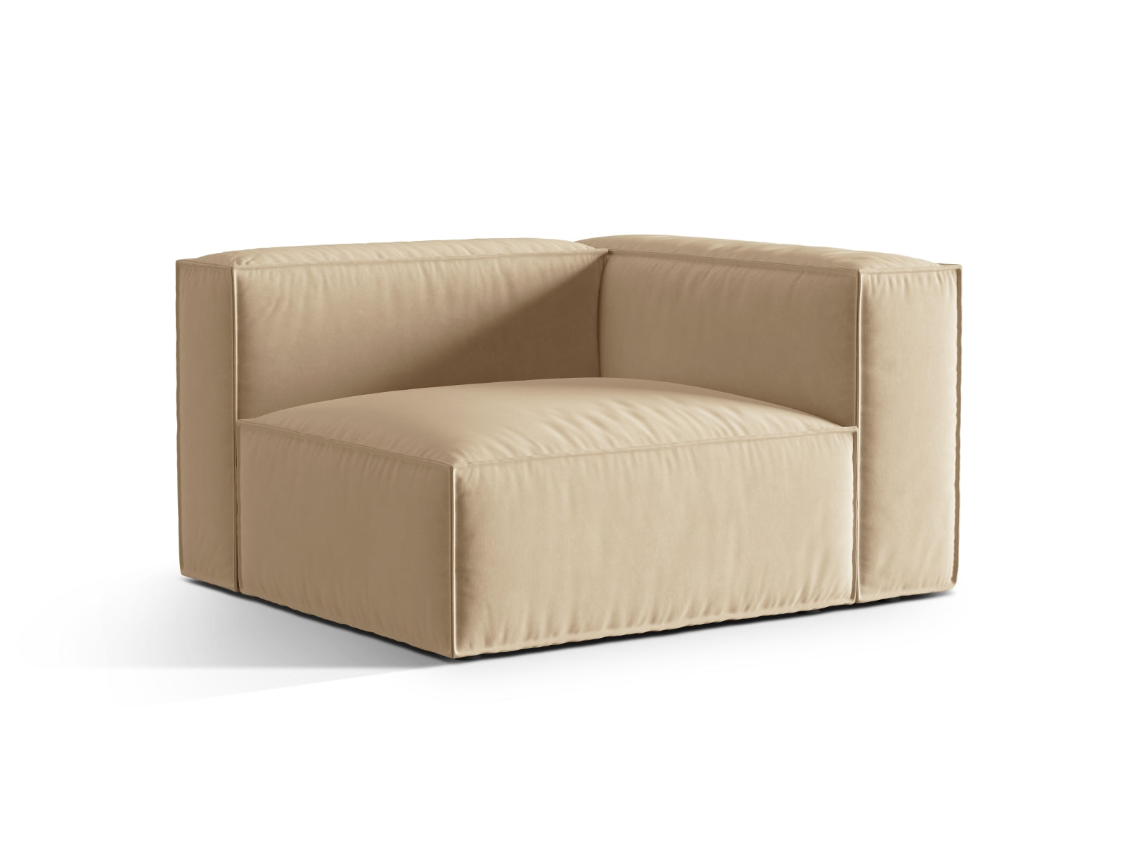 Erleben Sie das stilvolle Nuria Velour Modular Sofa rechts 1 Sitzer von Micadoni – perfekt für moderne Interiors und ultimativen Komfort.