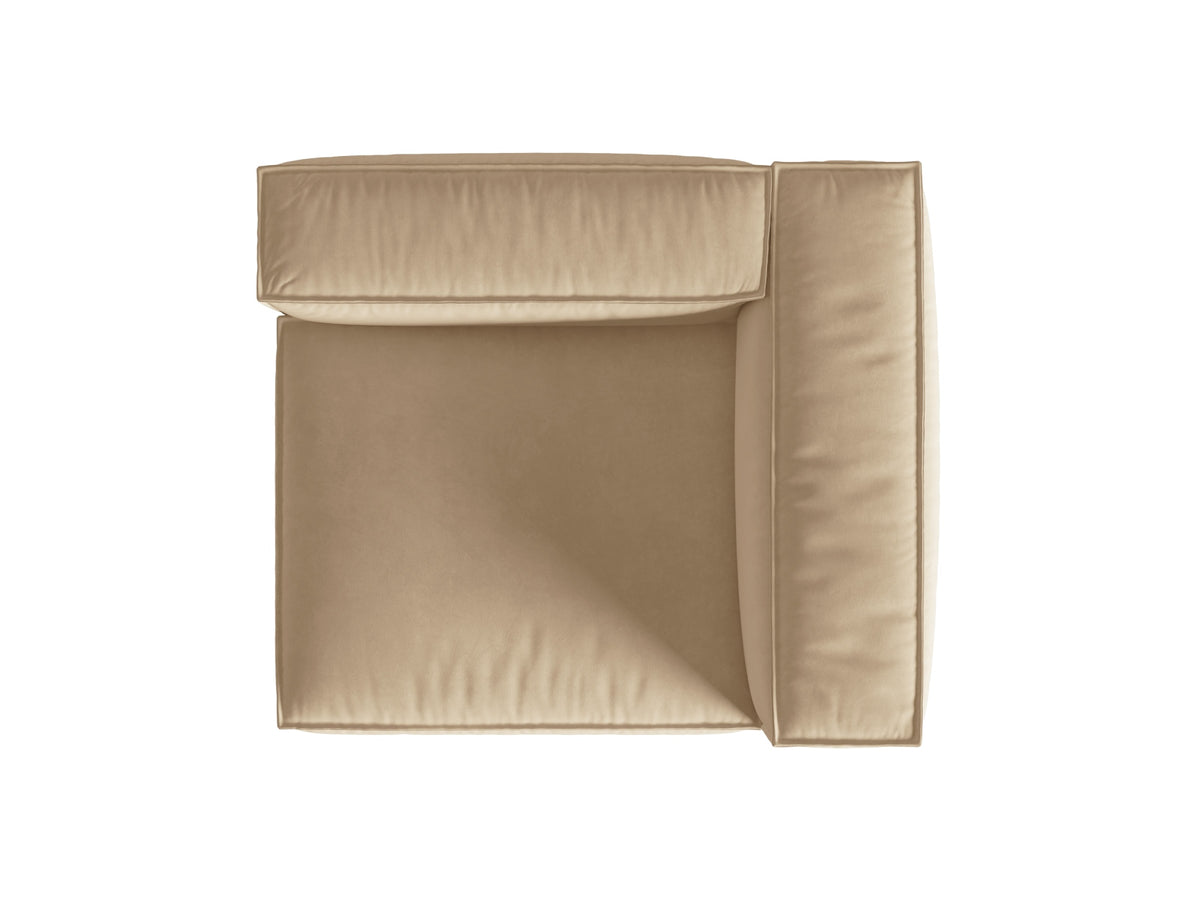 Nuria Velour Modular Sofa rechts 1 Sitzer in Nude-Paris präsentiert im Onlineshop von KAQTU Design AG. Modulares Sofa ist von Micadoni