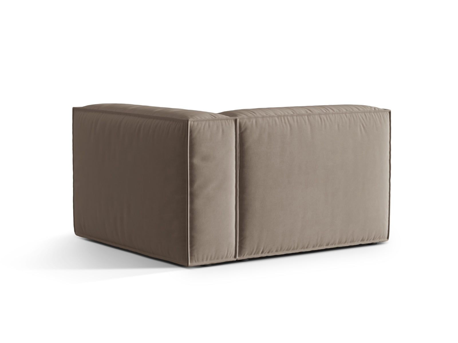 Entdecken Sie das elegante Nuria Velour Modular Sofa rechts 1 Sitzer von Micadoni – ideal für zeitgemässe Wohnräume und höchsten Sitzkomfort.