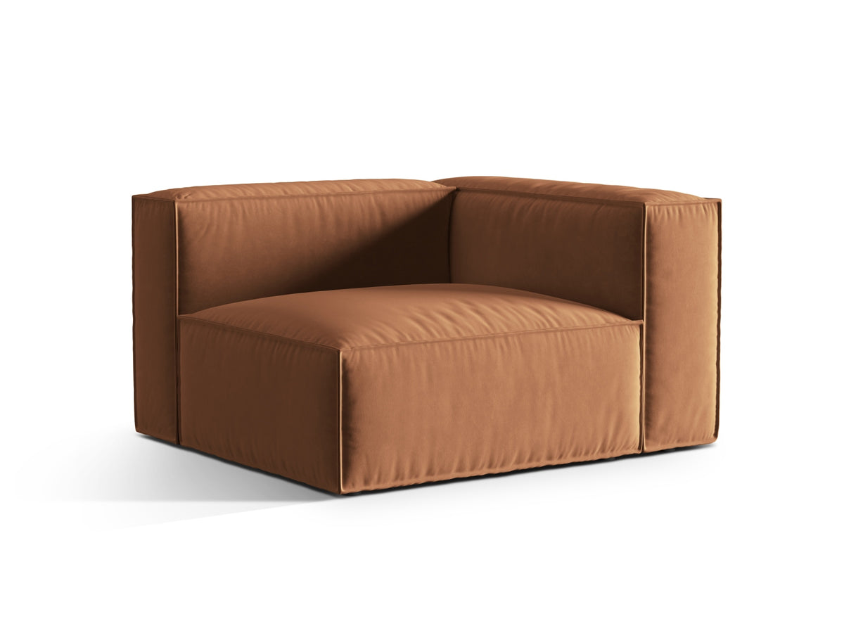 Nuria Velour Modular Sofa rechts 1 Sitzer in Honey-Paris präsentiert im Onlineshop von KAQTU Design AG. Modulares Sofa ist von Micadoni