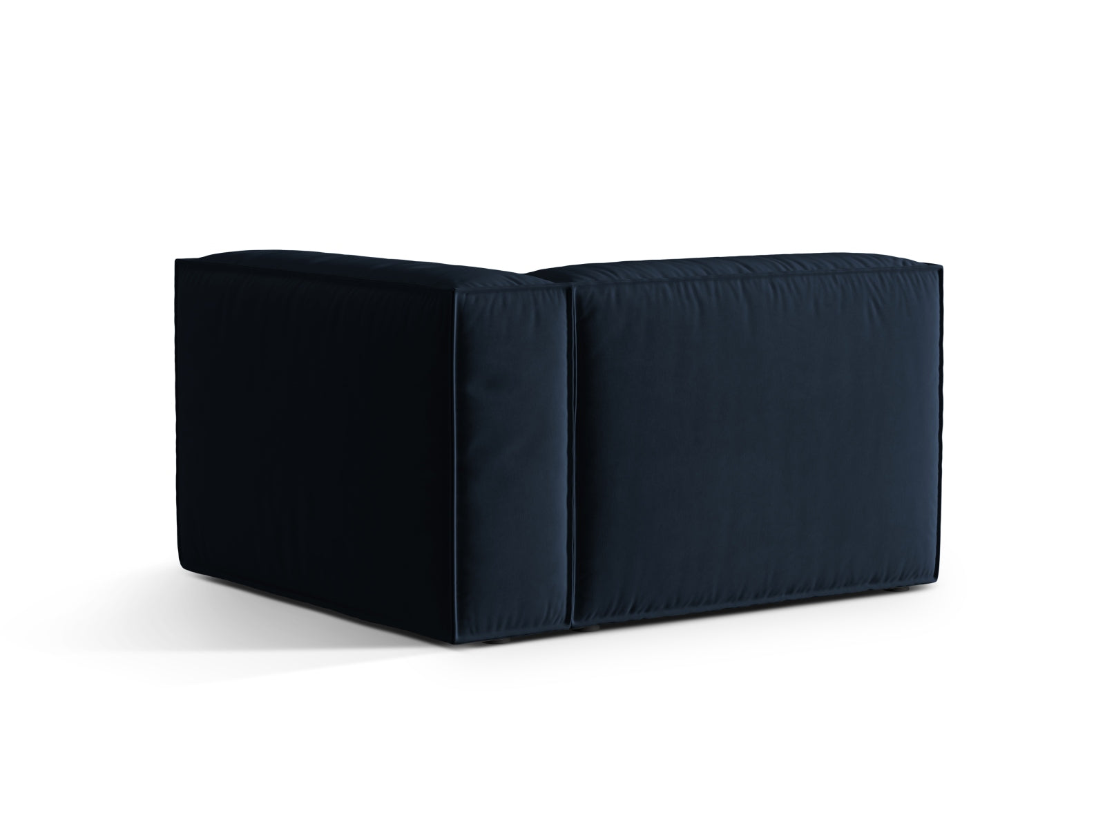 Stilvolles Nuria Velour Modular Sofa, 1 Sitzer rechts in edlem Dunkelblau, perfekt für moderne Wohnkonzepte. Hochwertige Materialien von Micadoni.