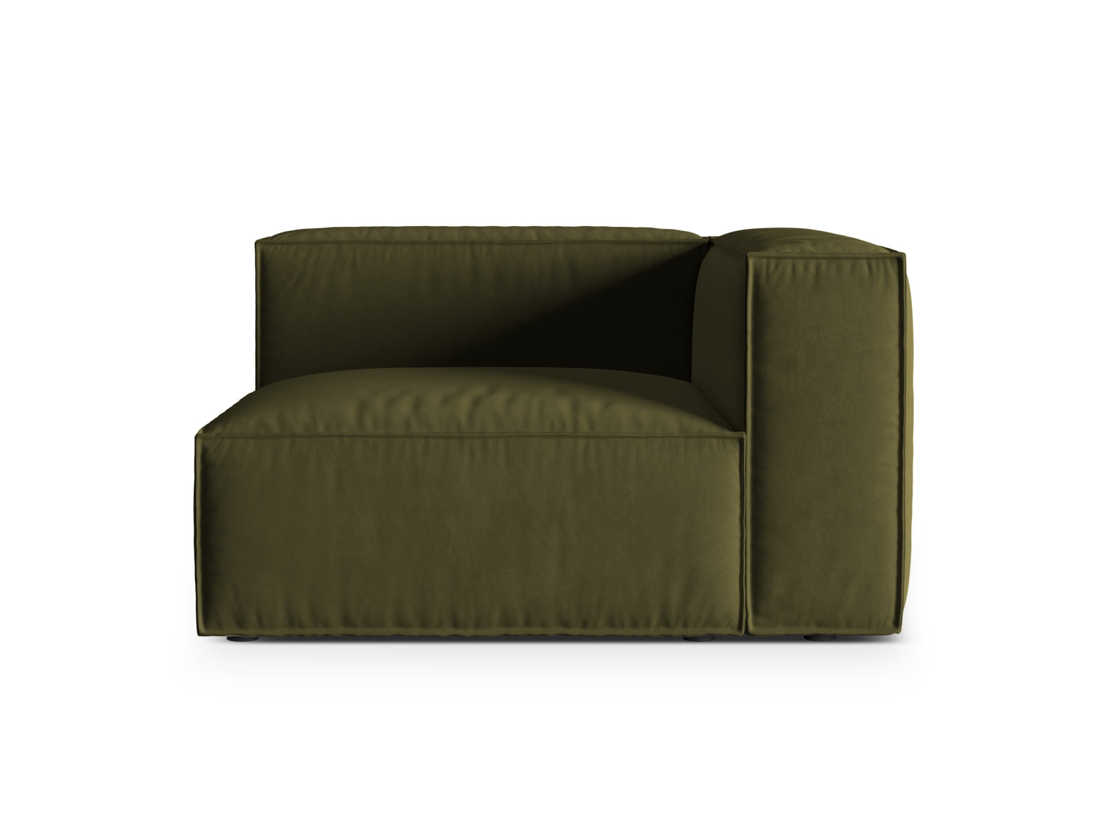 Nuria Velour Modular Sofa rechts 1 Sitzer in Moss Green Melange präsentiert im Onlineshop von KAQTU Design AG. Modulares Sofa ist von Micadoni