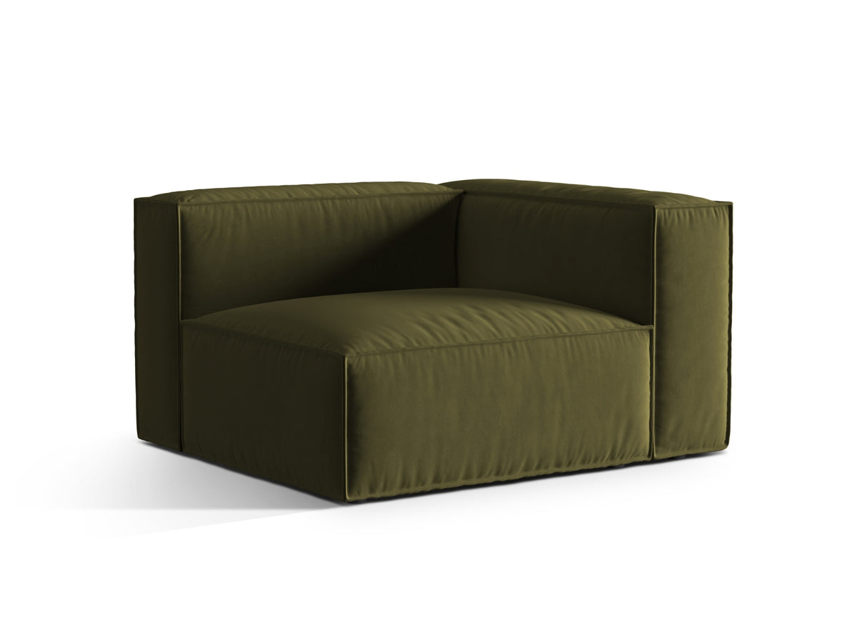 Nuria Velour Modular Sofa rechts 1 Sitzer in Moss Green Melange-Paris präsentiert im Onlineshop von KAQTU Design AG. Modulares Sofa ist von Micadoni