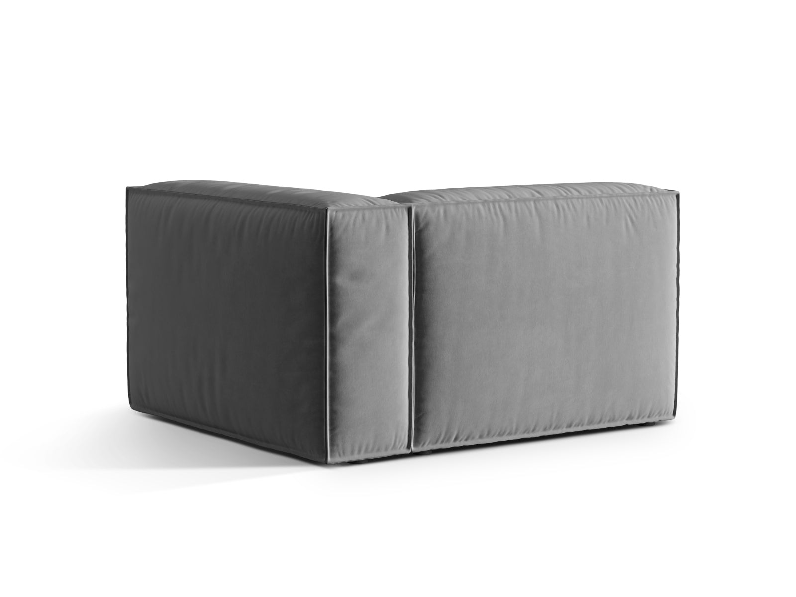 Entdecken Sie das elegante Nuria Velour Modular Sofa rechts 1 Sitzer von Micadoni – ideal für zeitgemässe Wohnräume und höchsten Sitzkomfort.