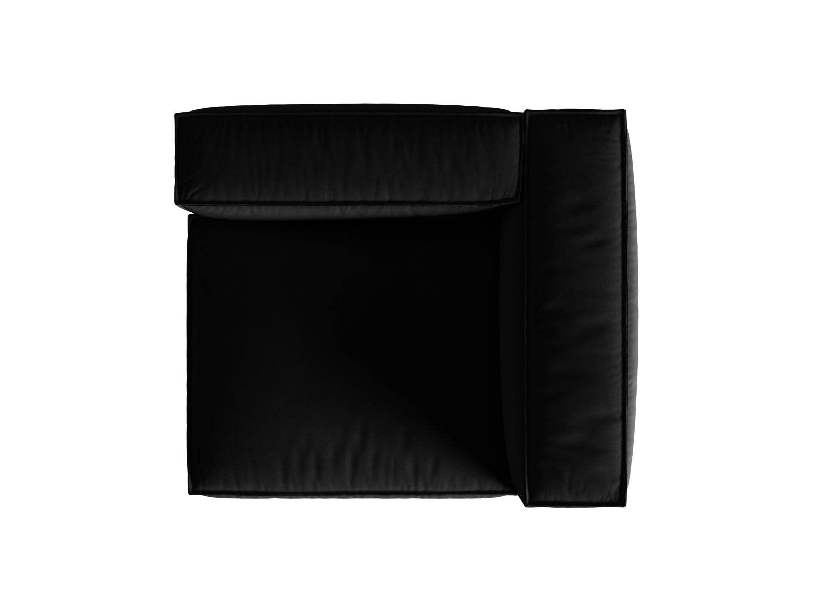 Elegantes Nuria Velour Modular Sofa, 1 Sitzer rechts in luxuriösem Schwarz, ideal für moderne Wohnräume. Hochwertige Verarbeitung von Micadoni.
