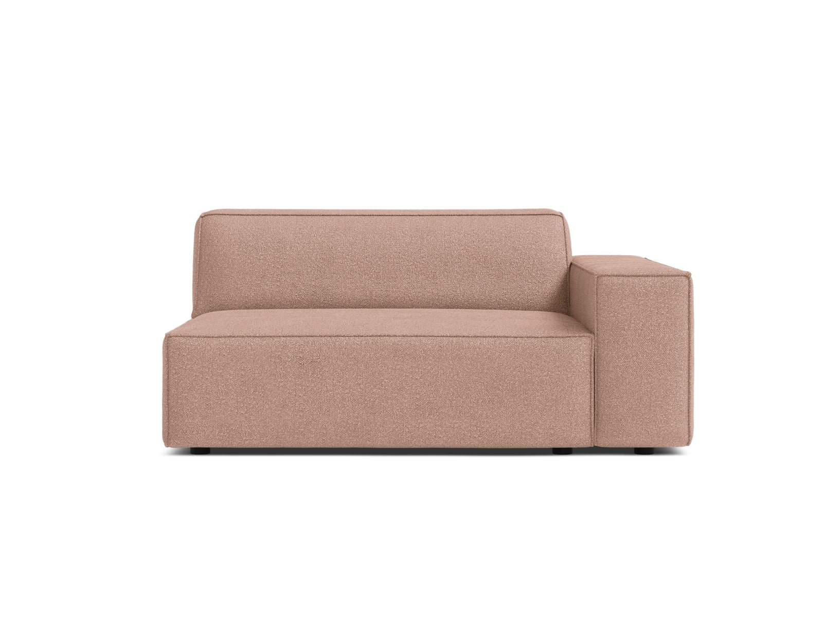 Stylisches 1-Sitzer Modul Rechts Jodie in zartem Powder Pink, perfekt für kreative Raumgestaltungen und moderne Sofakombinationen.