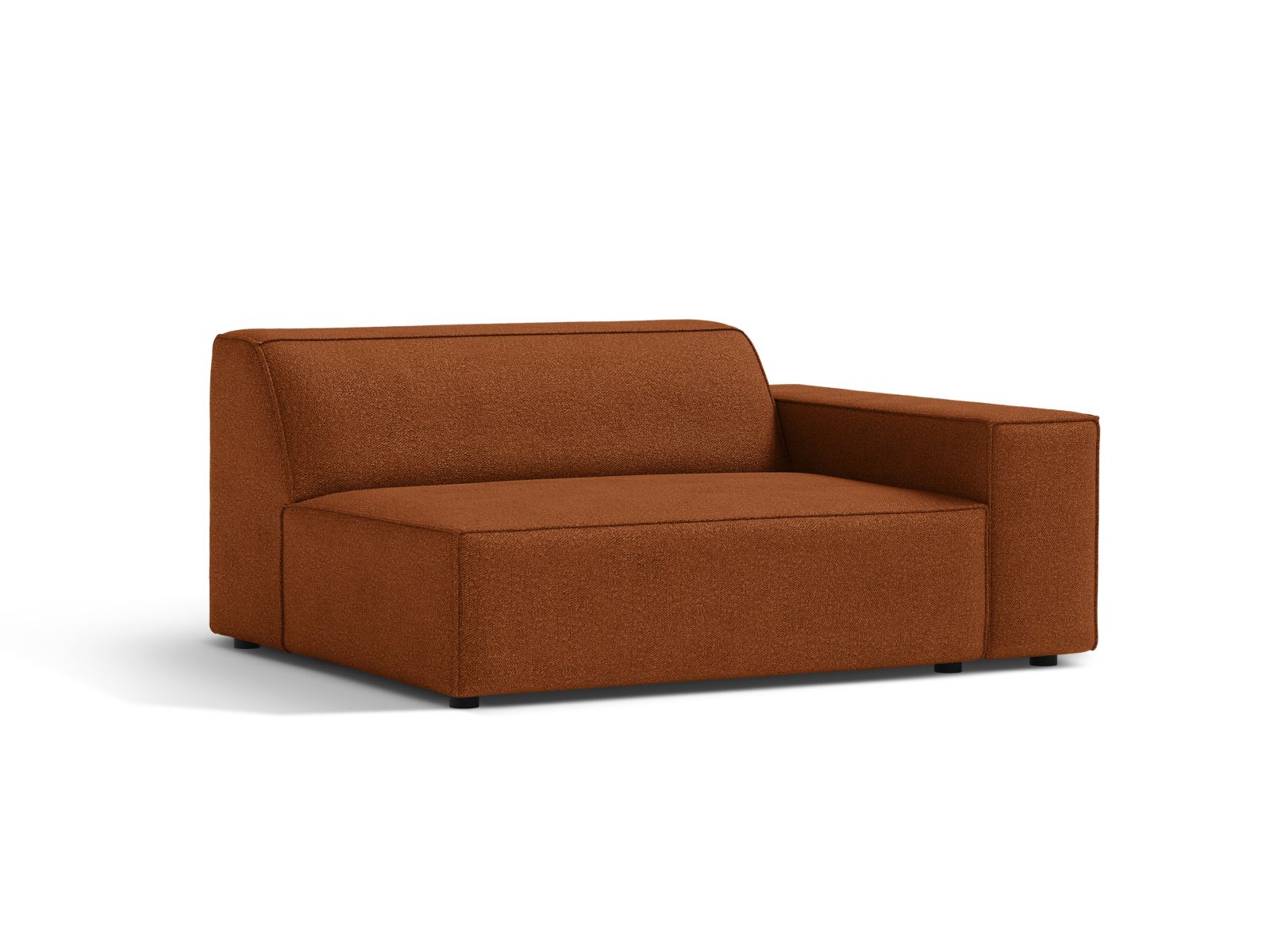Elegantes 1-Sitzer Modul Rechts Jodie in warmem Terracotta, ideal für individuelle Sofa-Arrangements und moderne Wohnkonzepte.