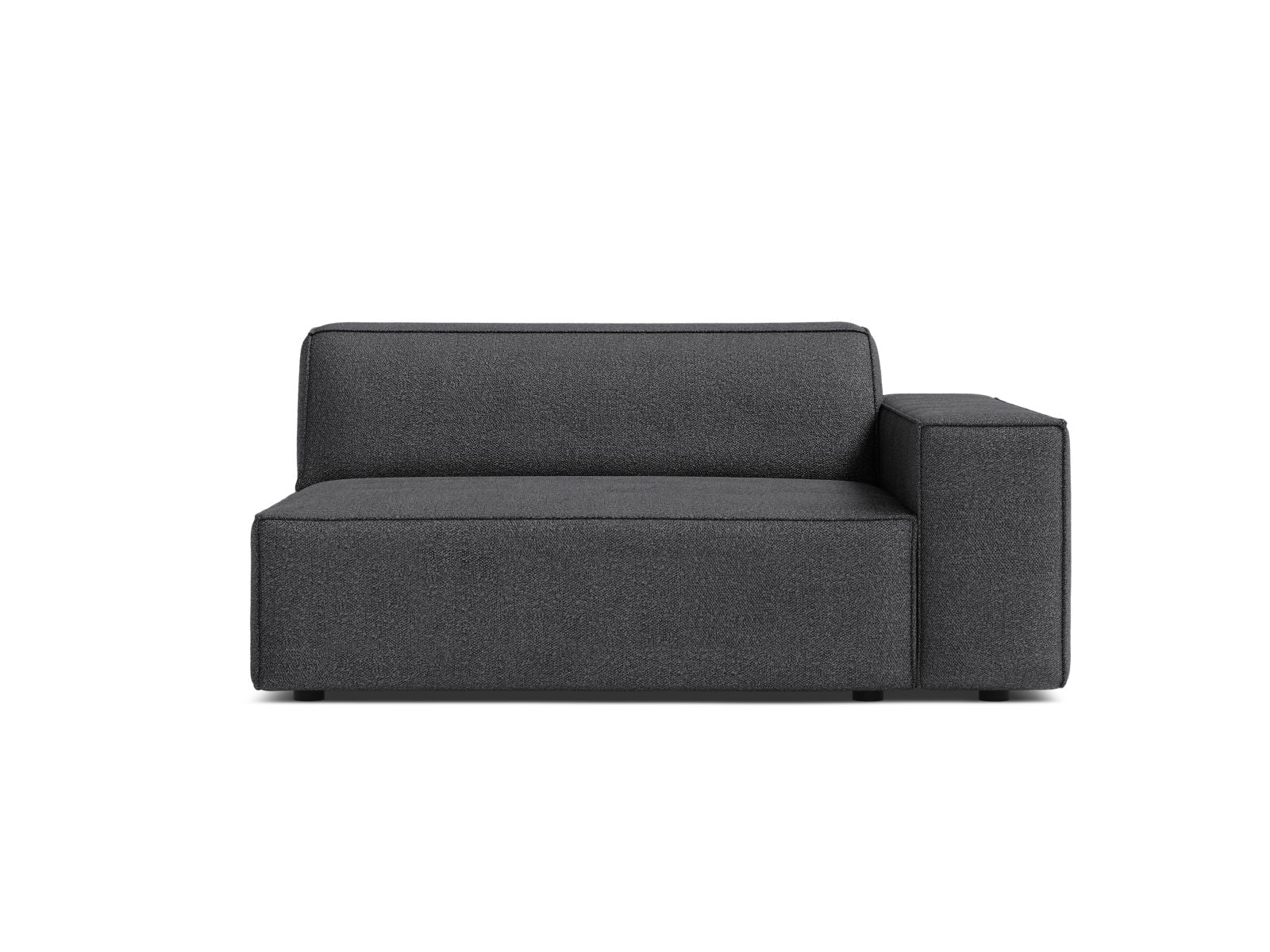 Stylisches 1-Sitzer Modul Rechts Jodie in edlem Dunkelgrau, perfekt für moderne Wohnräume und flexible Einrichtungsideen.