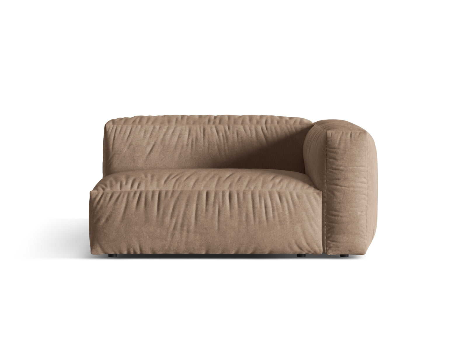 Martina Velour Modul rechts 1 Sitzer in Dark Beige präsentiert im Onlineshop von KAQTU Design AG. Modulares Sofa ist von Micadoni