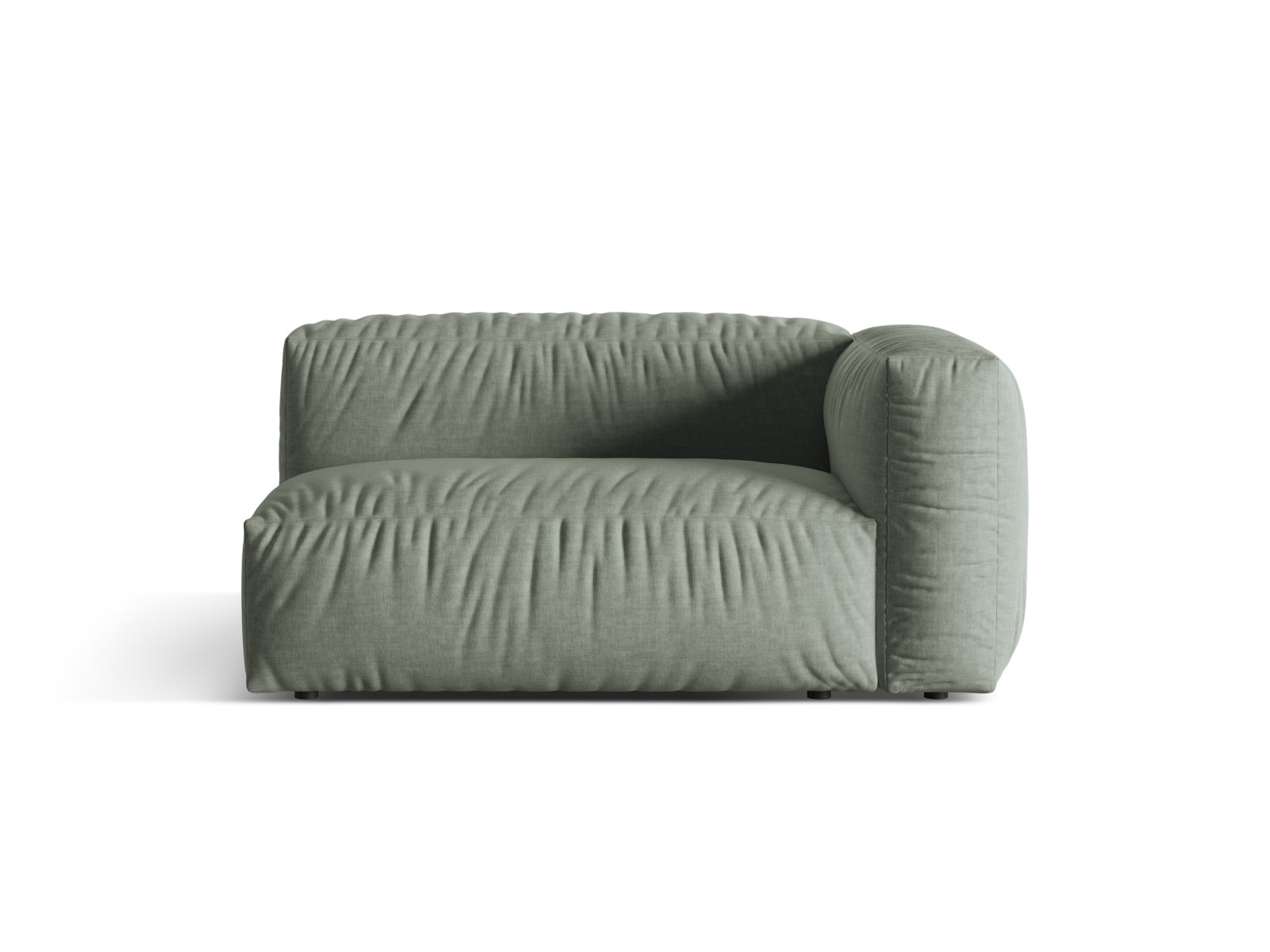 Rechter 1-Sitzer des Martina Moduls in stilvollem Moss Green, perfekt für zeitgemäße und kreative Wohnkonzepte.
