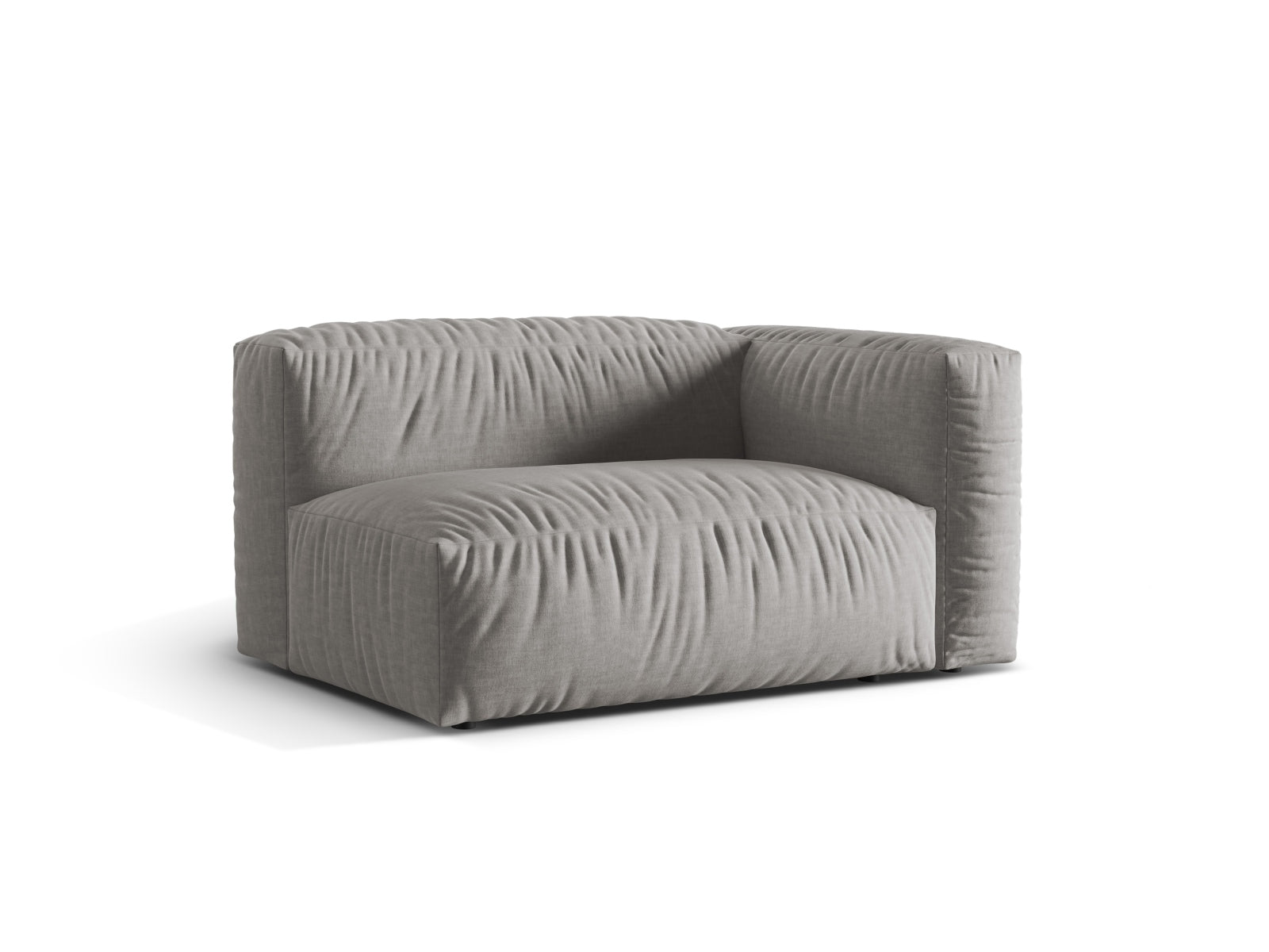 Rechter 1-Sitzer des Martina Moduls in stilvollem Grau, perfekt für anpassbare und moderne Wohnkonzepte.