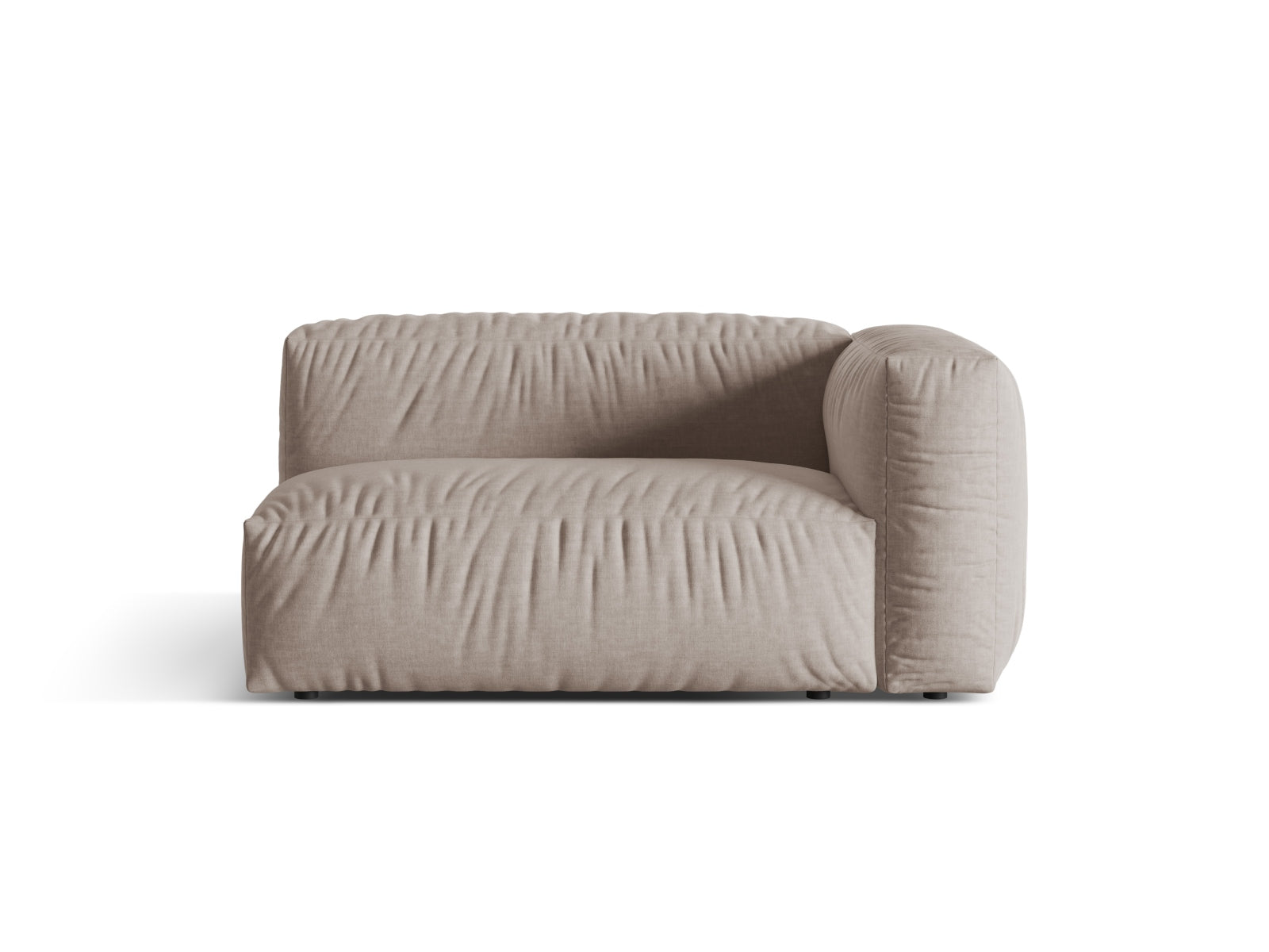 Stylischer 1-Sitzer Martina Modul rechts in edlem Dunkelbeige, perfekt für moderne Wohnräume und kreative Sofa-Arrangements.