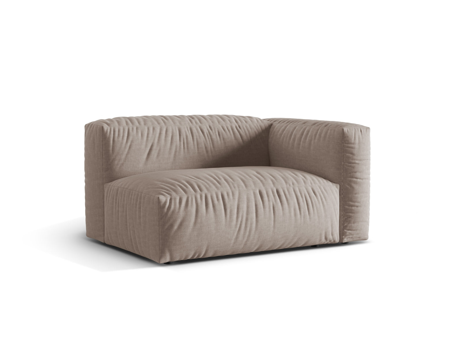 Eleganter 1-Sitzer Martina Modul rechts in hochwertigem Dunkelbeige, ideal für stilvolle Wohnkonzepte und individuelle Sitzlösungen.