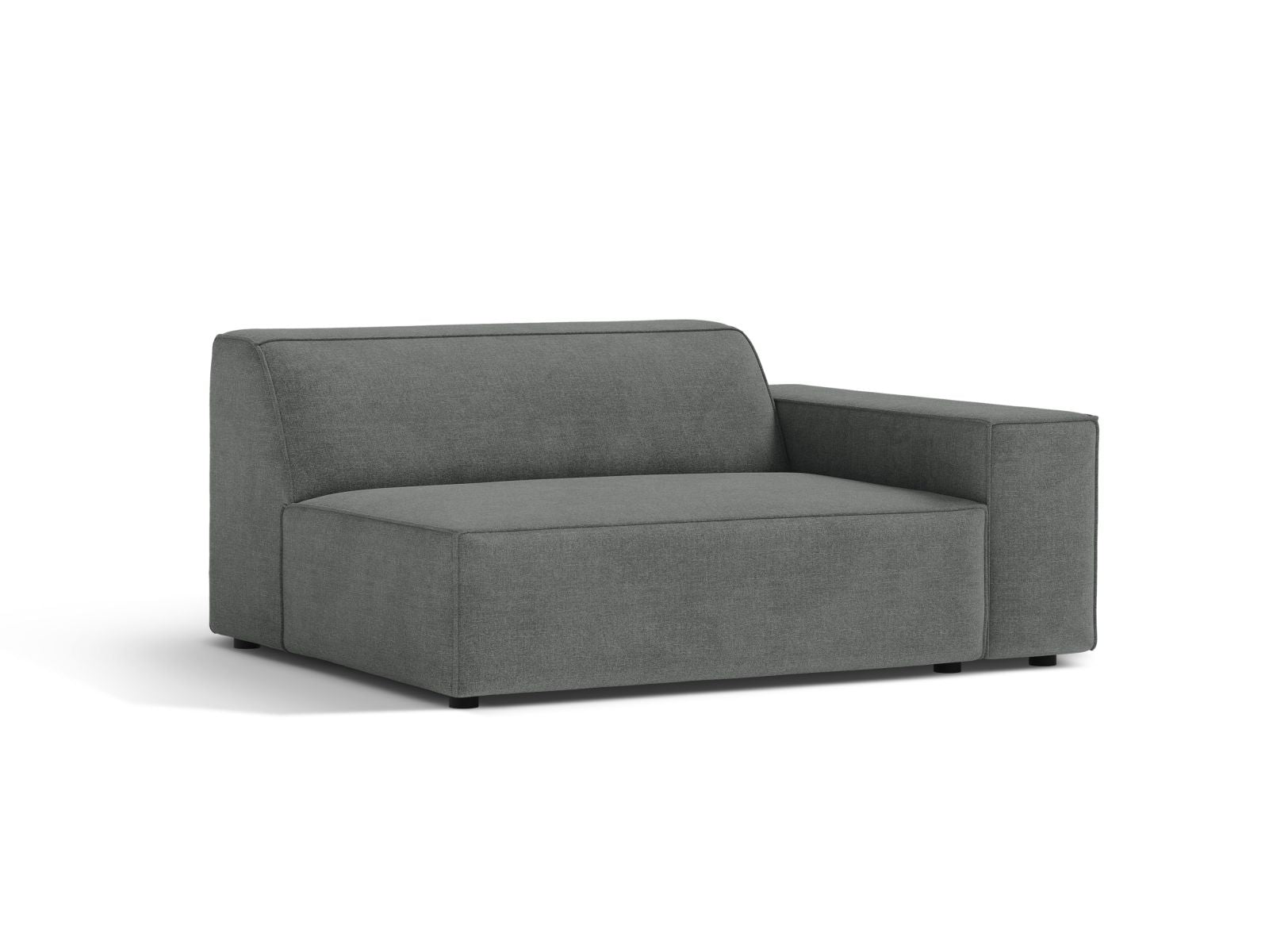 Elegantes 1-Sitzer Modul Rechts Jodie in Grau, ideal für individuelle Sofa-Gestaltung, erhältlich bei KAQTU Design AG.
