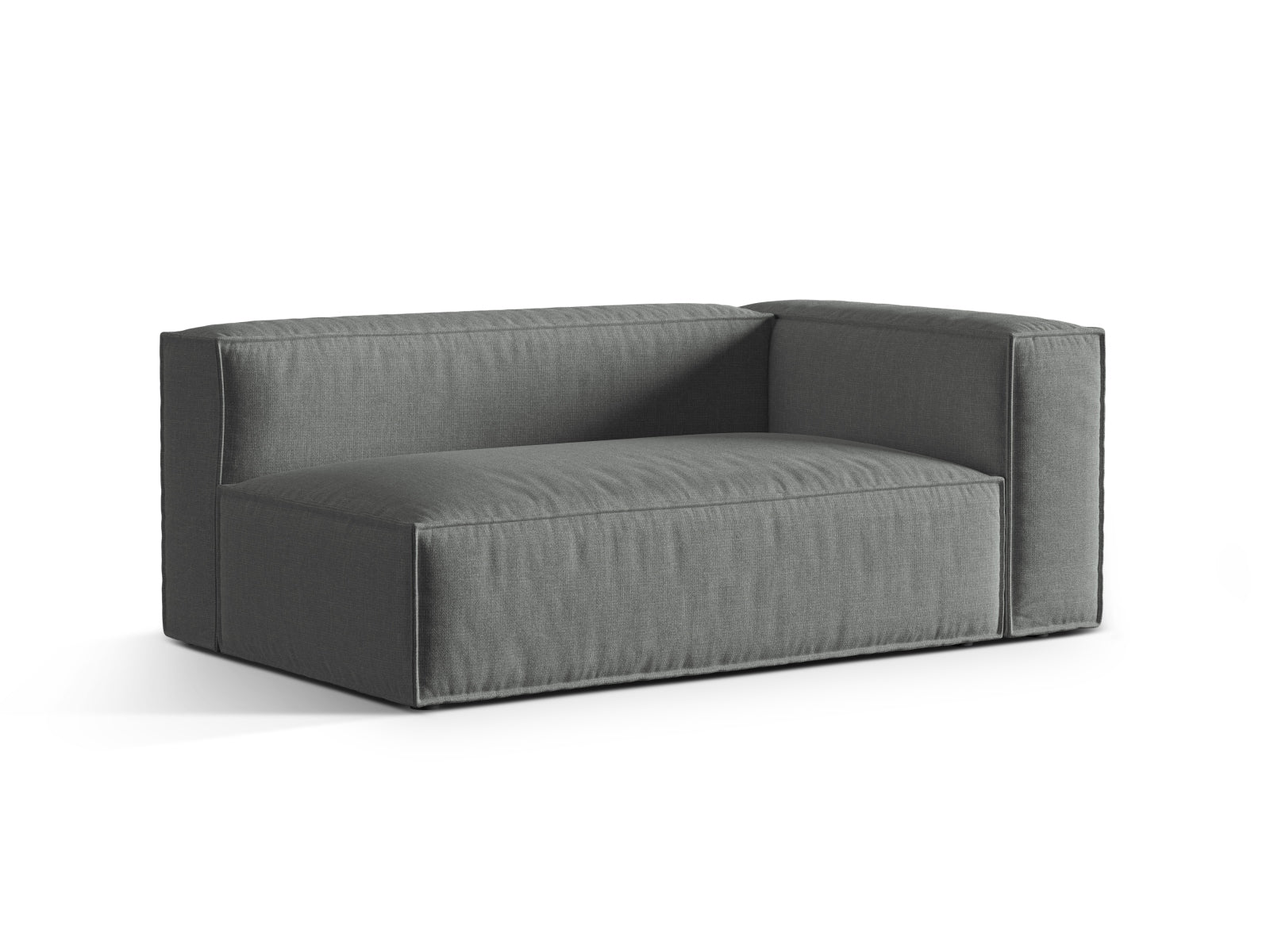 Elegantes 3-Sitzer Modular Sofa rechts Nuria in stilvollem Grau, ideal für moderne Wohnräume und gemütliche Abende.