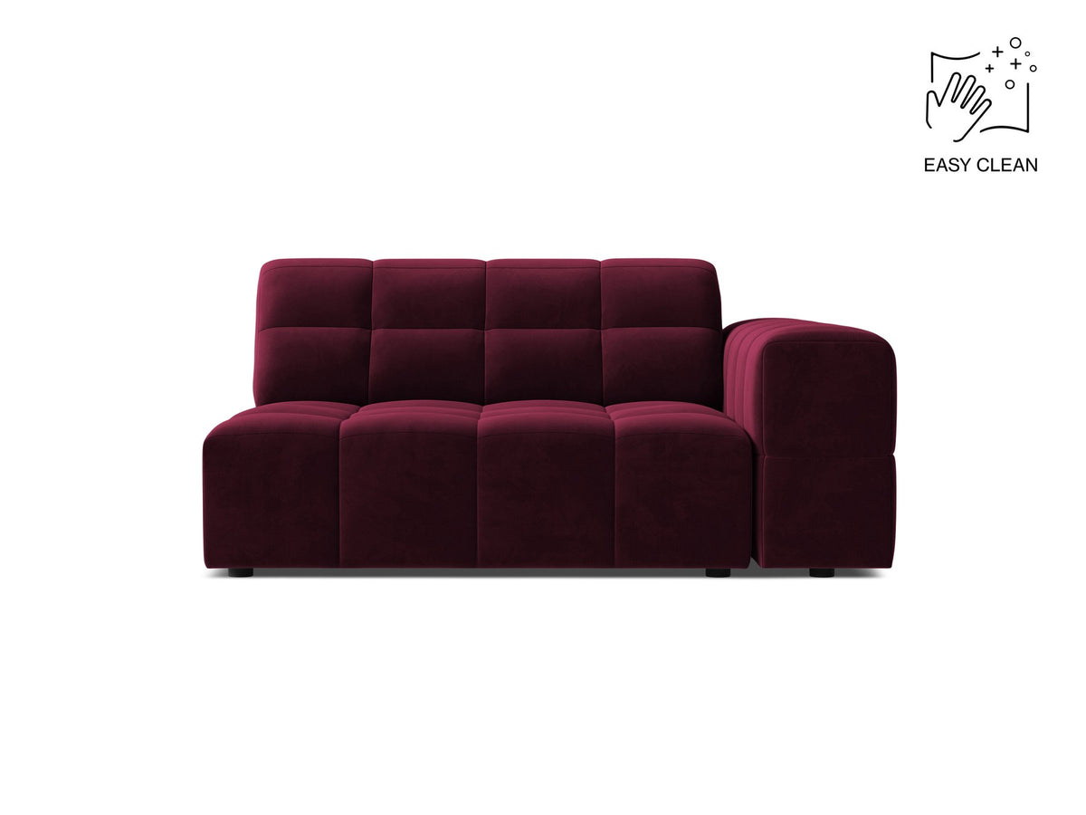 Modulares Sofa Jennifer von Micadoni in leichtem Beige, Bezug aus Eden-Chenille mit 3D-Struktur, schwarze Kunststoffbeine, rechtsseitige Ausrichtung.