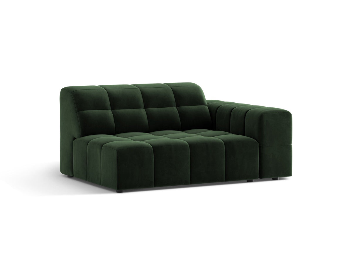 Modulares Sofa Jennifer von Micadoni in leichtem Beige, Bezug aus Eden-Chenille mit 3D-Struktur, schwarze Kunststoffbeine, rechtsseitige Ausrichtung.