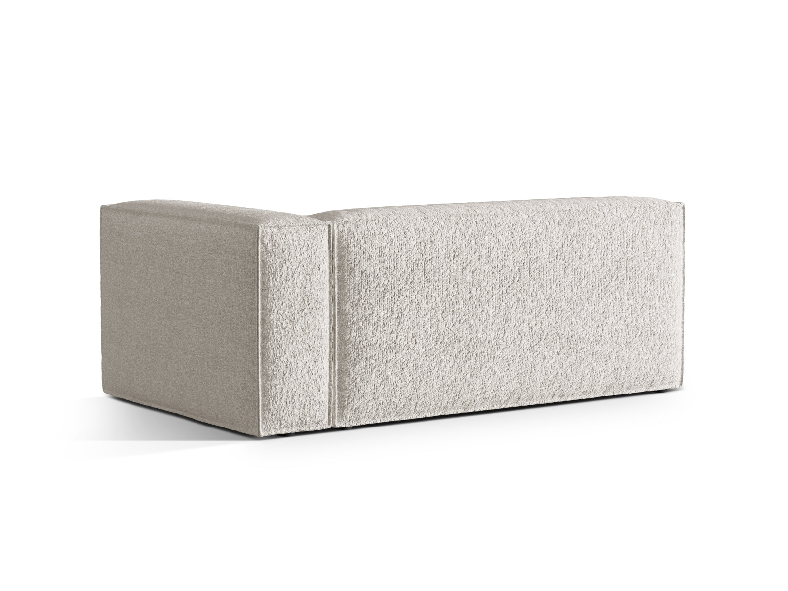 Stilvolles Nuria Boucle 3-Sitzer Sofa in sanften Grautönen, perfekt für zeitgemäße Inneneinrichtungen von Micadoni.