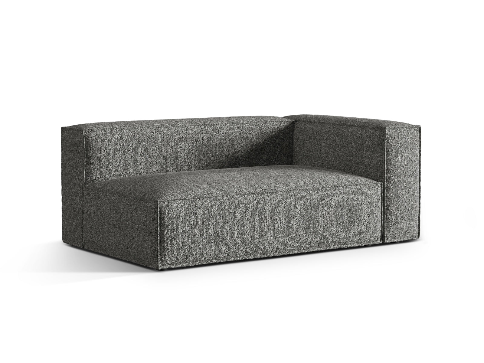 Elegantes Nuria Boucle 3-Sitzer Sofa in Graphit, ideal für moderne Wohnräume. Flexibles, modulares Design von Micadoni.