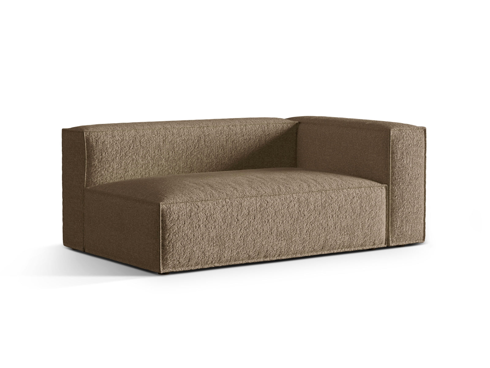 Elegantes Nuria Boucle 3-Sitzer Sofa in Cappuccino, ideal für moderne Wohnräume, präsentiert von Micadoni im KAQTU Onlineshop.