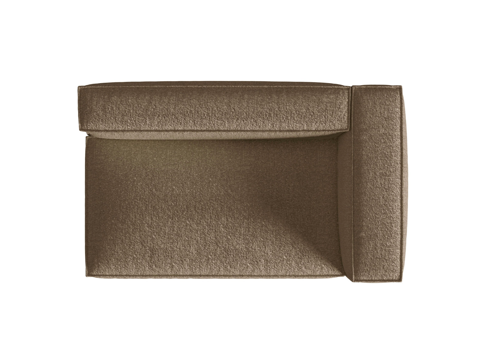 Elegantes Nuria Boucle 3-Sitzer Sofa in warmem Cappuccino, ideal für moderne Wohnräume und vielseitige Gestaltungsmöglichkeiten.