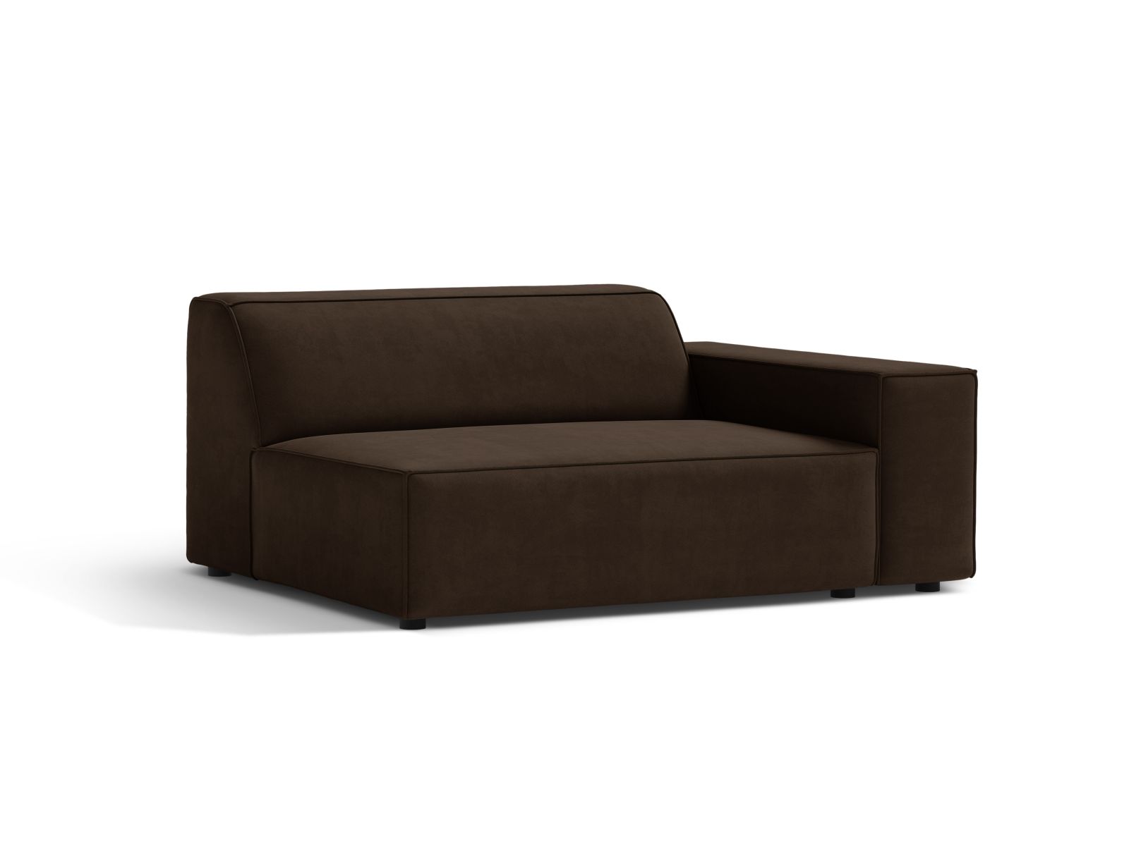 Elegantes 1-Sitzer Modul Rechts Jodie in Dunkelgrau-Bluvel, ideal für moderne Wohnräume. Teil der vielseitigen Sofaserie von Micadoni.