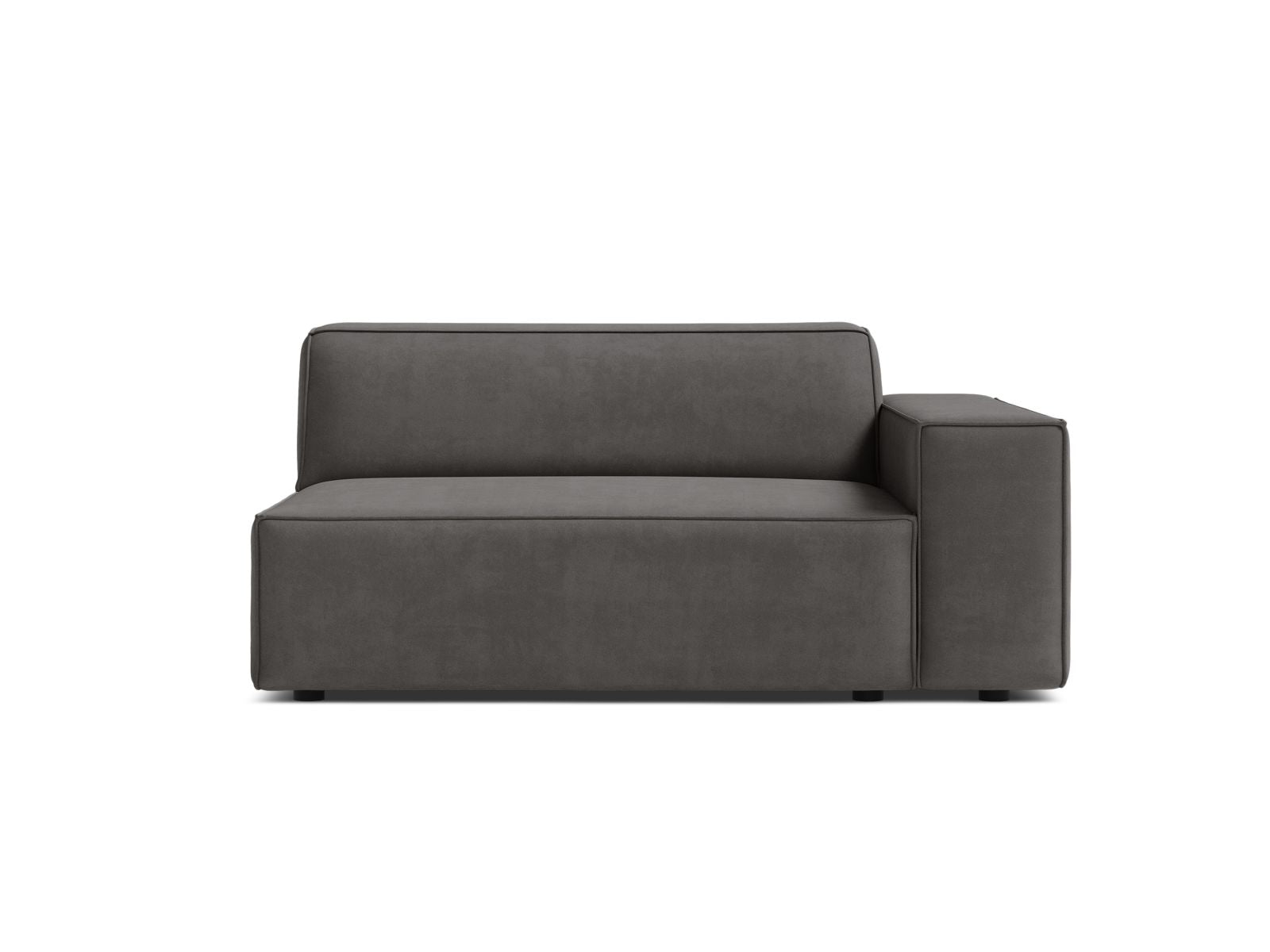 1-Sitzer Modul Rechts Jodie in Light Grey-Bluvel präsentiert im Onlineshop von KAQTU Design AG. Modulares Sofa ist von Micadoni