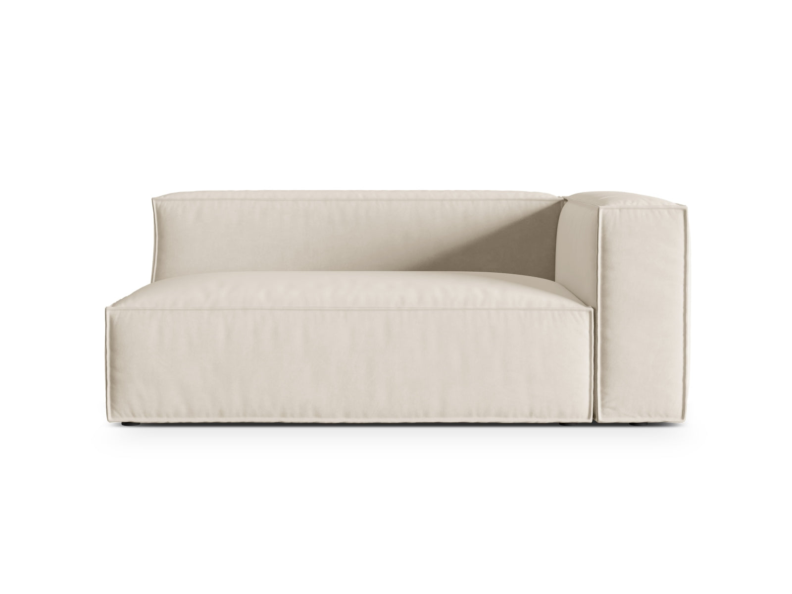 Nuria Velour Modular Sofa rechts 3 Sitzer in Beige-Paris präsentiert im Onlineshop von KAQTU Design AG. Modulares Sofa ist von Micadoni
