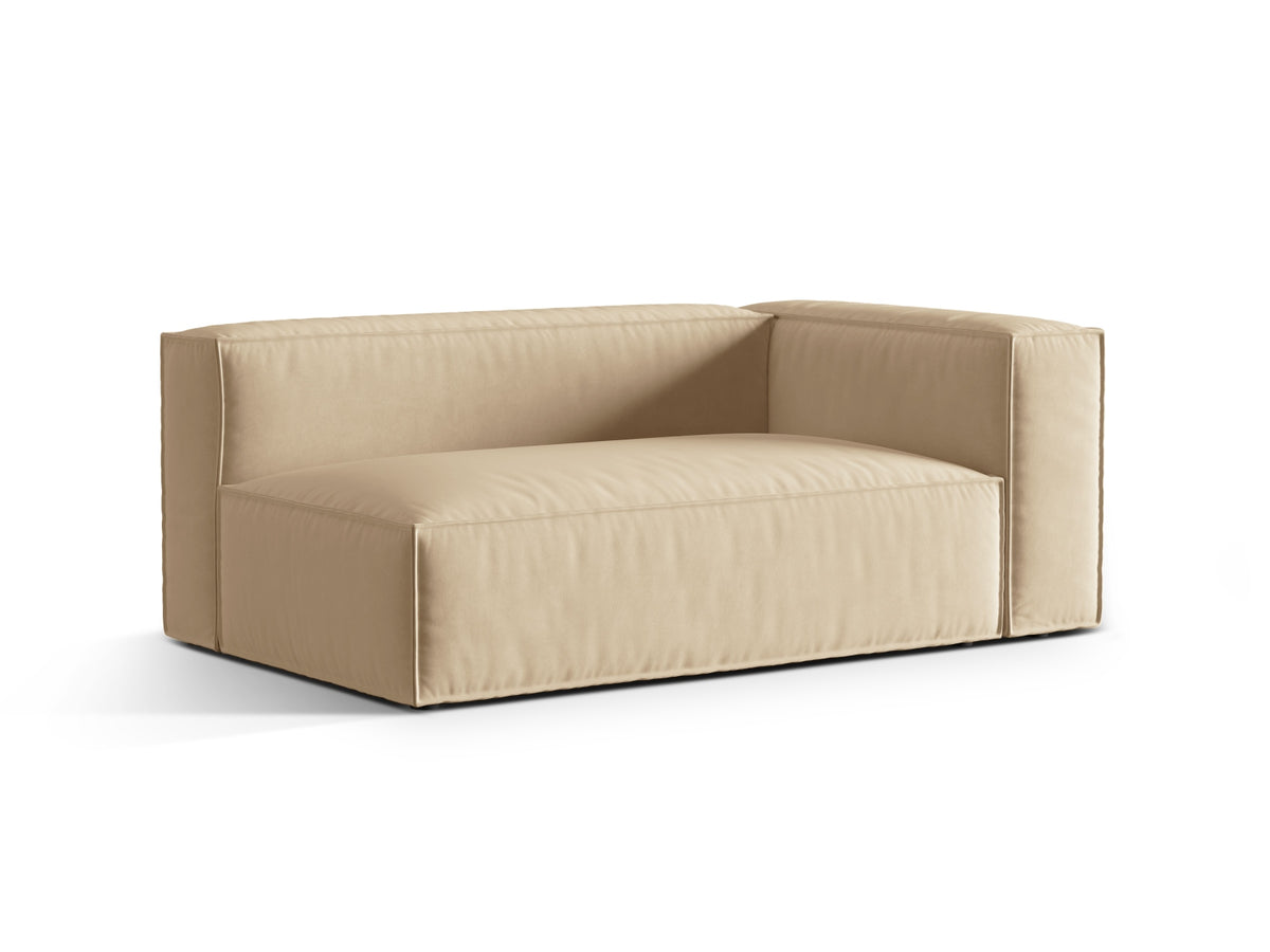 Nuria Velour Modular Sofa rechts 3 Sitzer in Nude-Paris präsentiert im Onlineshop von KAQTU Design AG. Modulares Sofa ist von Micadoni