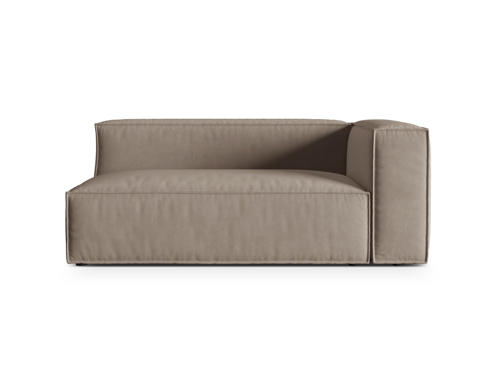 Nuria Velour Modular Sofa rechts 3 Sitzer in Warm grey präsentiert im Onlineshop von KAQTU Design AG. Modulares Sofa ist von Micadoni